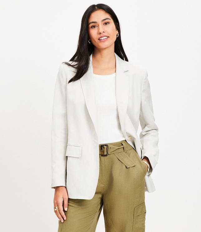 Tall Oversized Linen Cotton Modern Blazer