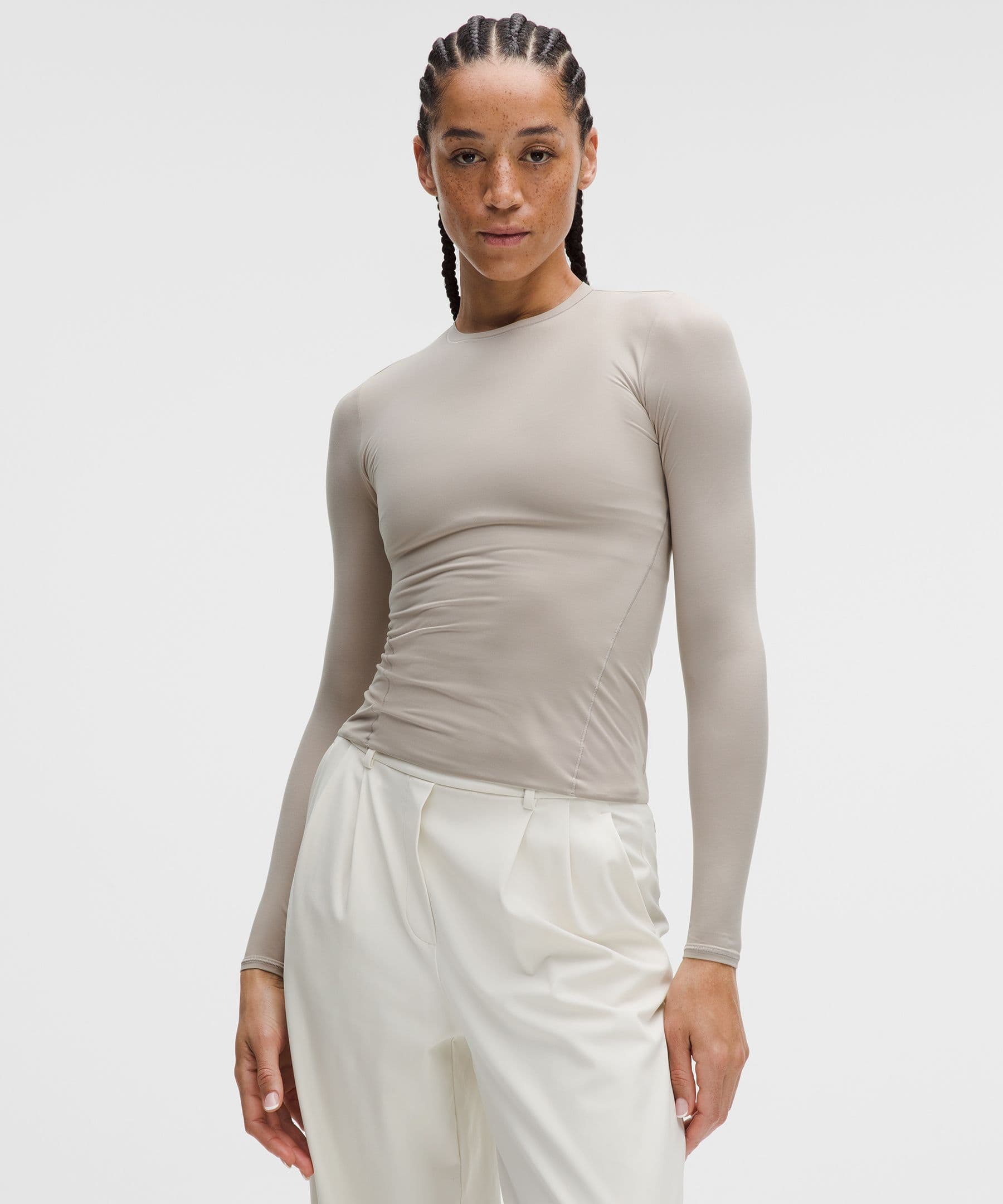 Wundermost Ultra-Soft Nulu Crewneck Long-Sleeve Shirt