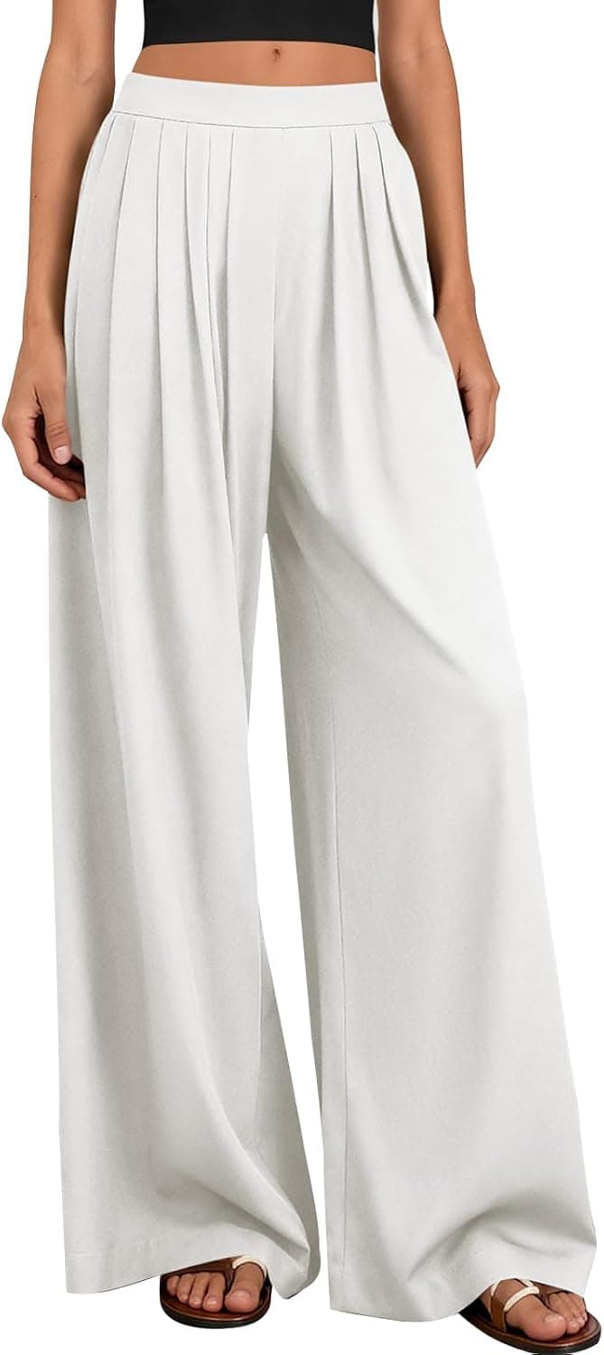 Loose Fit Wide Leg Pants Woman High Waisted Flowy Comfy Palazzo Pants for Women Work Trousers Spring Fashion