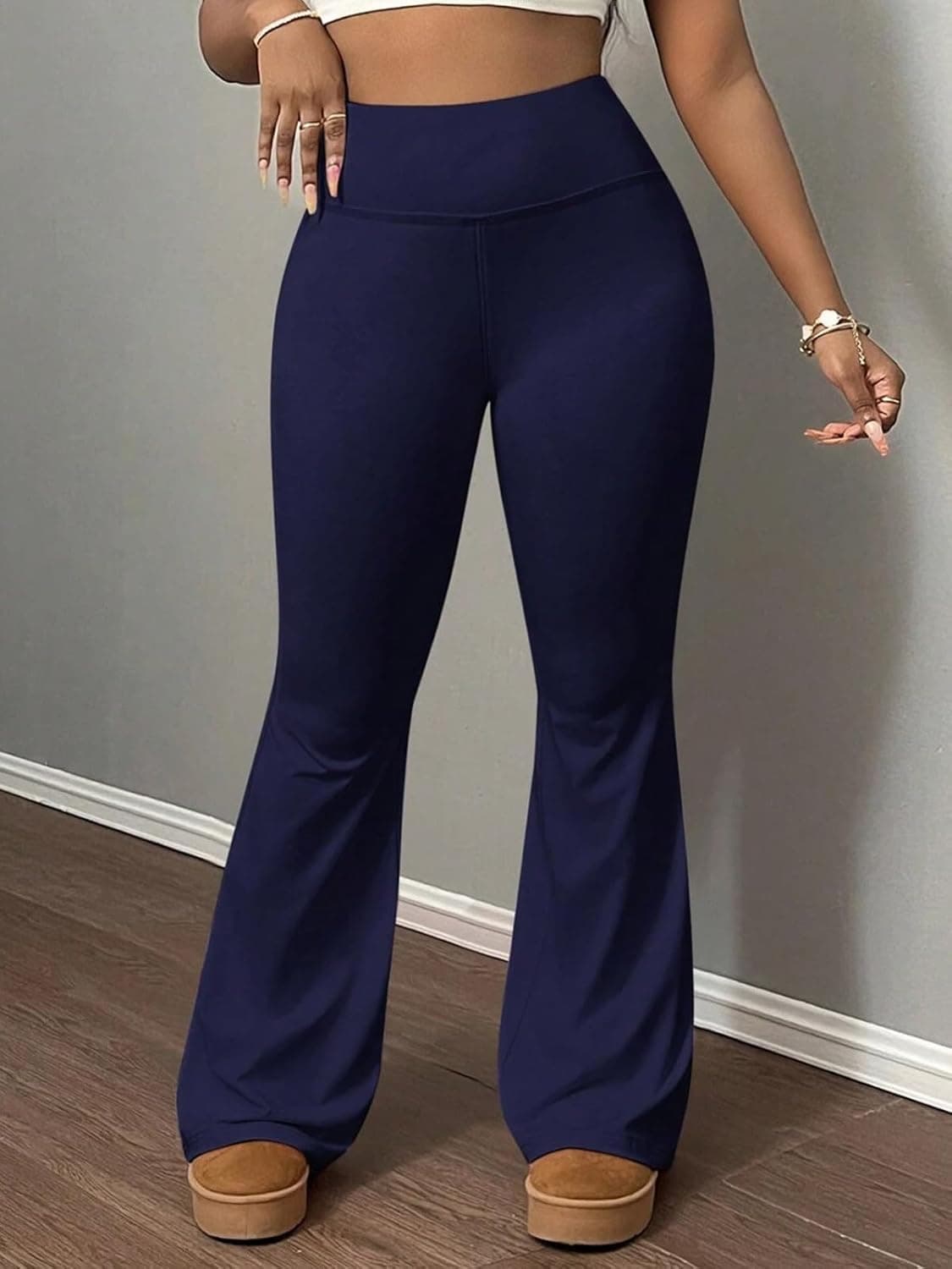 Yoga Pants for Women Wide Leg High Waist Workout Flare Leggings Tummy Control Casual Pants