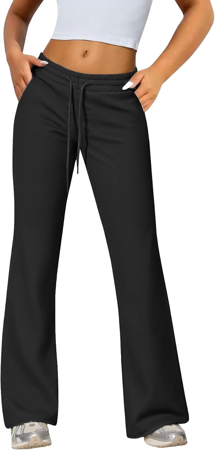 Womens Sweatpants Cotton Lounge Pants Wide Leg Drawstring Joggers Fall Athletic Outfits with Pockets 2025