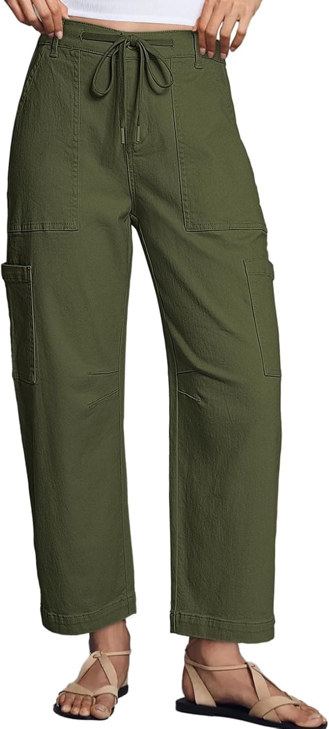 Jeans for Women Casual High Waisted Straight Wide Leg Pants Loose Cargo Denim Pants with Pockets