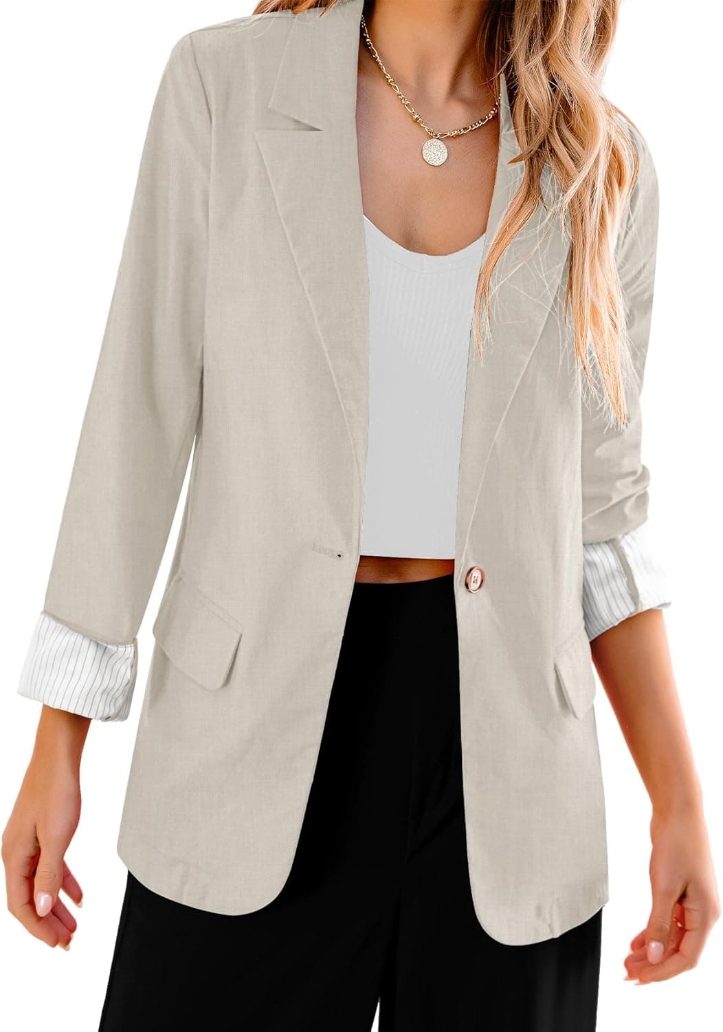 Blazers for Women Business Casual Dressy Work Fashion Lightweight Spring Summer Linen Unlined 2025 Suit Jackets