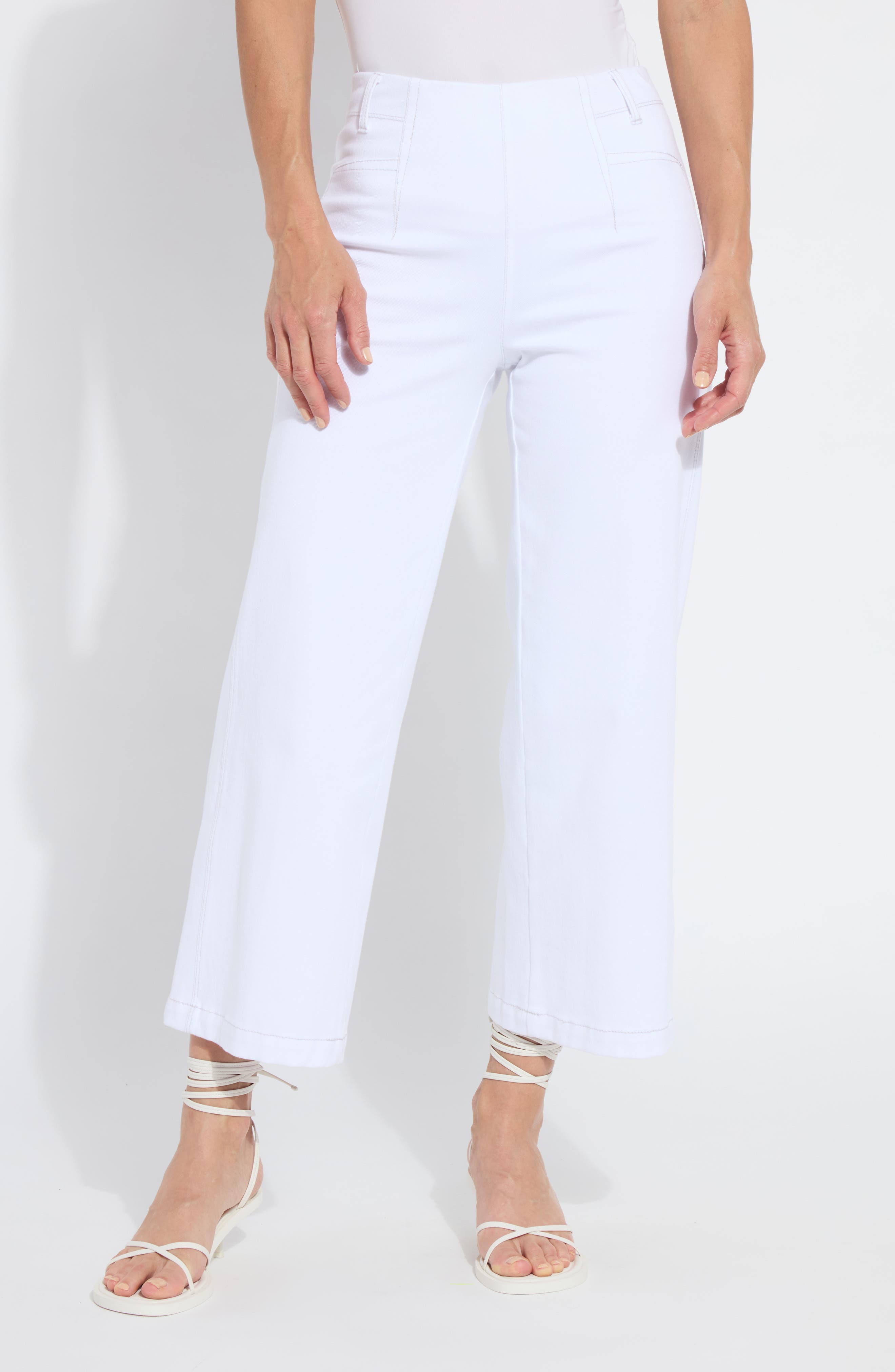 Layton Pull-On High Waist Crop Wide Leg Knit Jeans