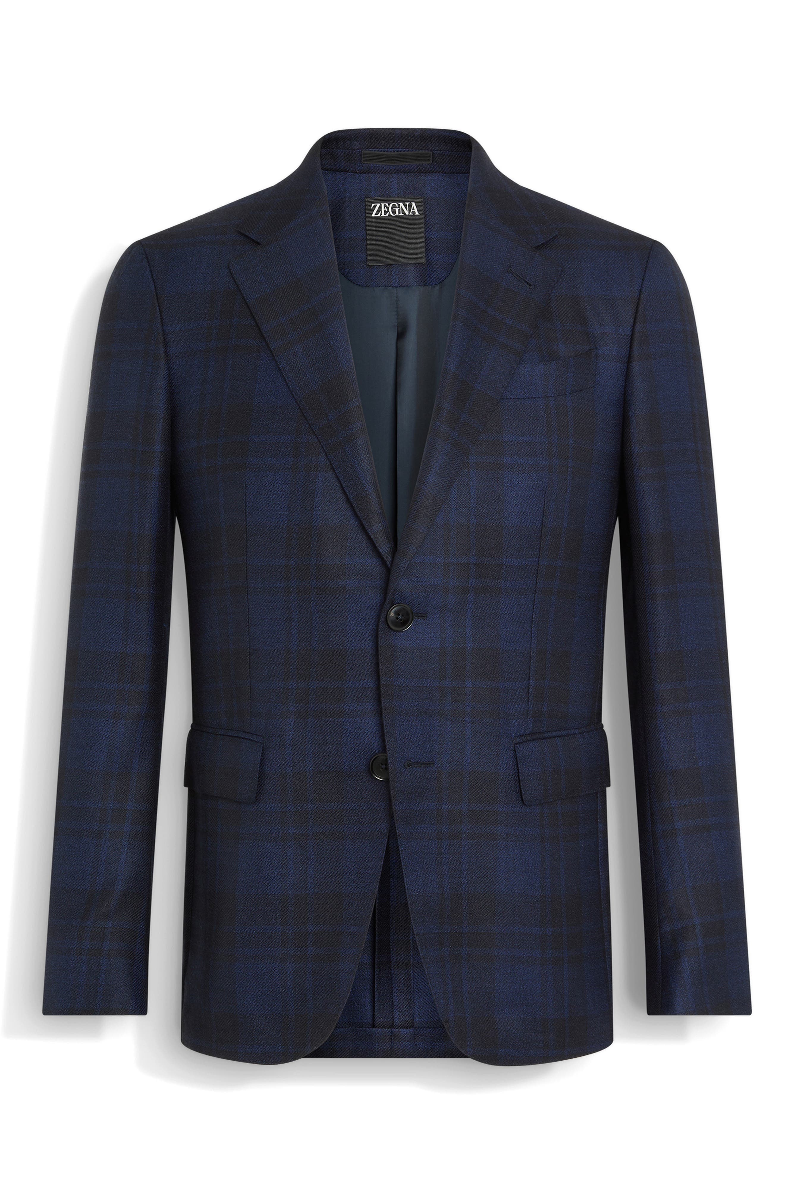 Shadow Plaid Cashmere & Silk Sport Coat