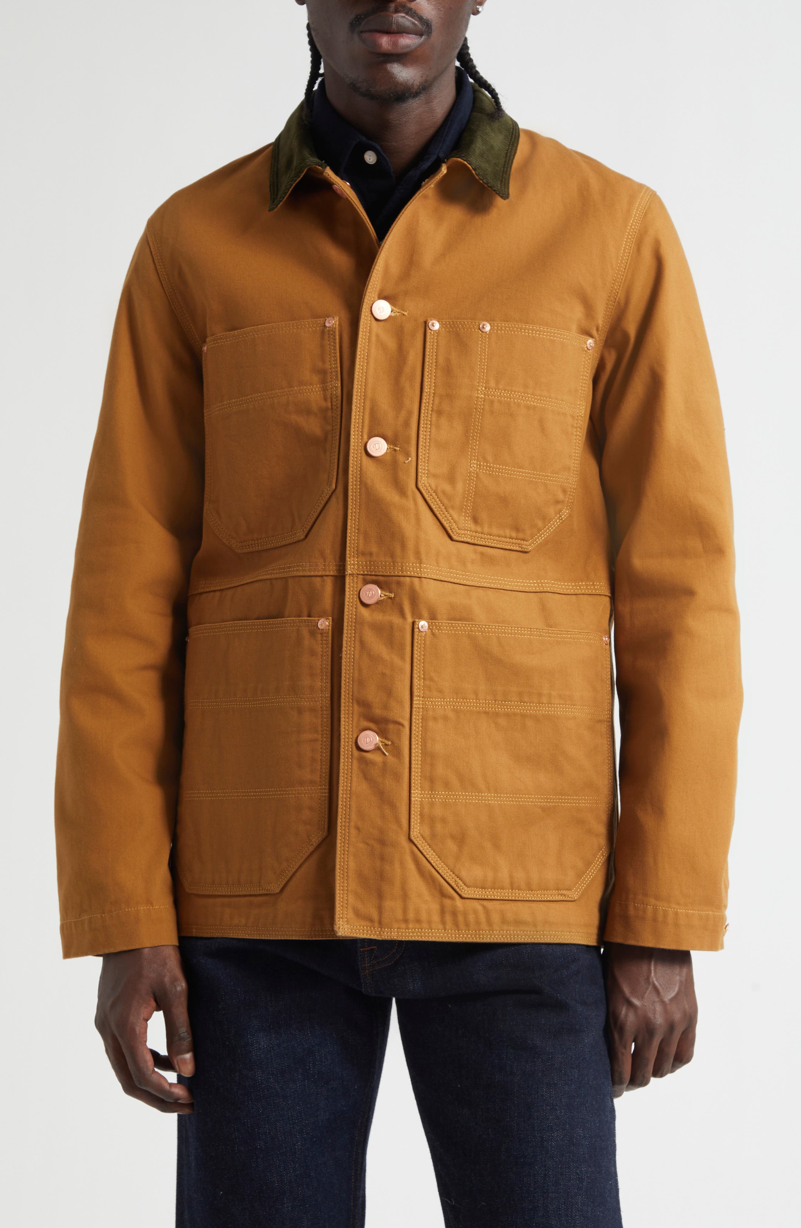Check Lined Cotton Canvas Welder Chore Jacket