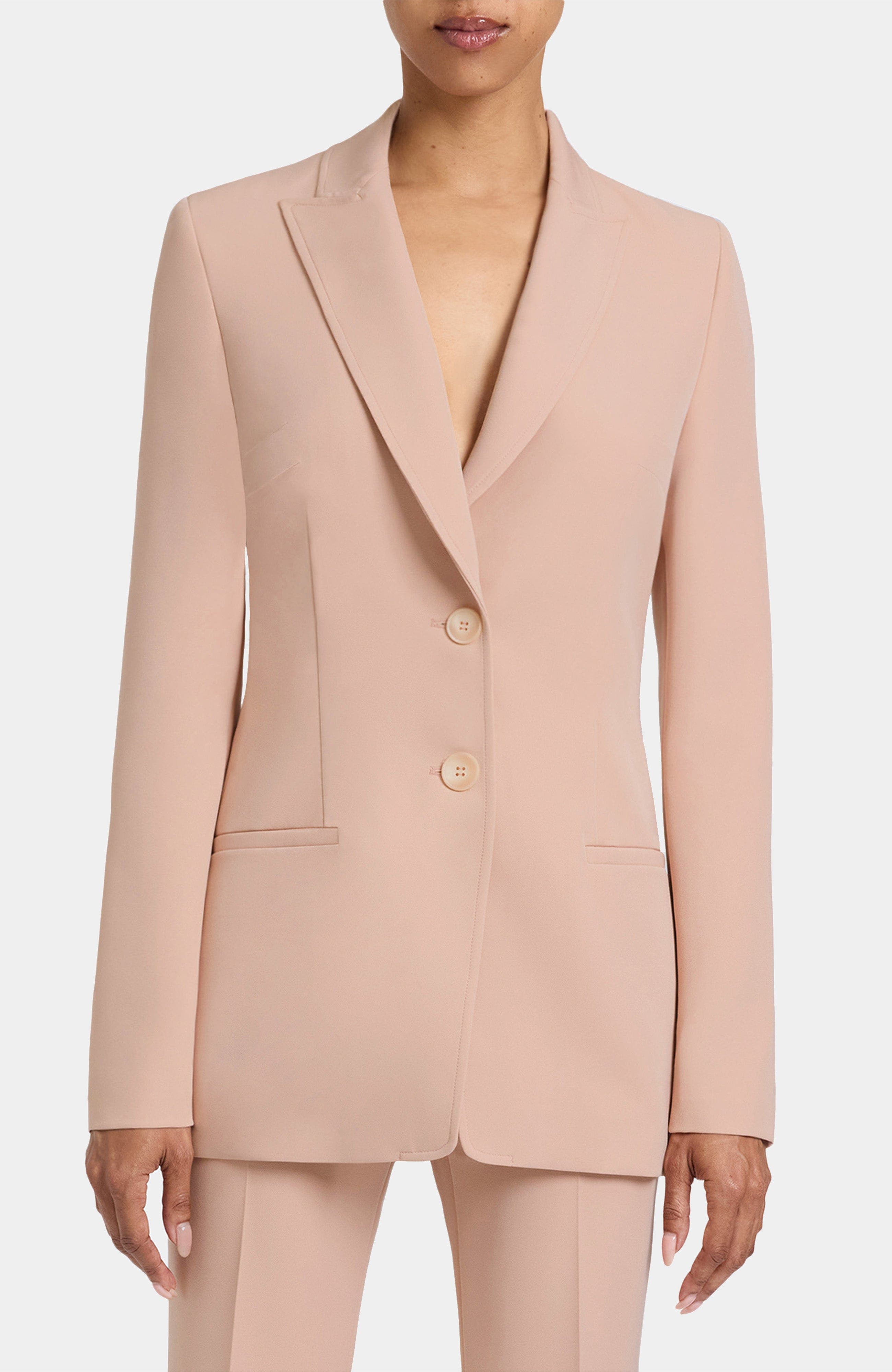 Juno Double Button Jacket in Soft Stretch Crepe