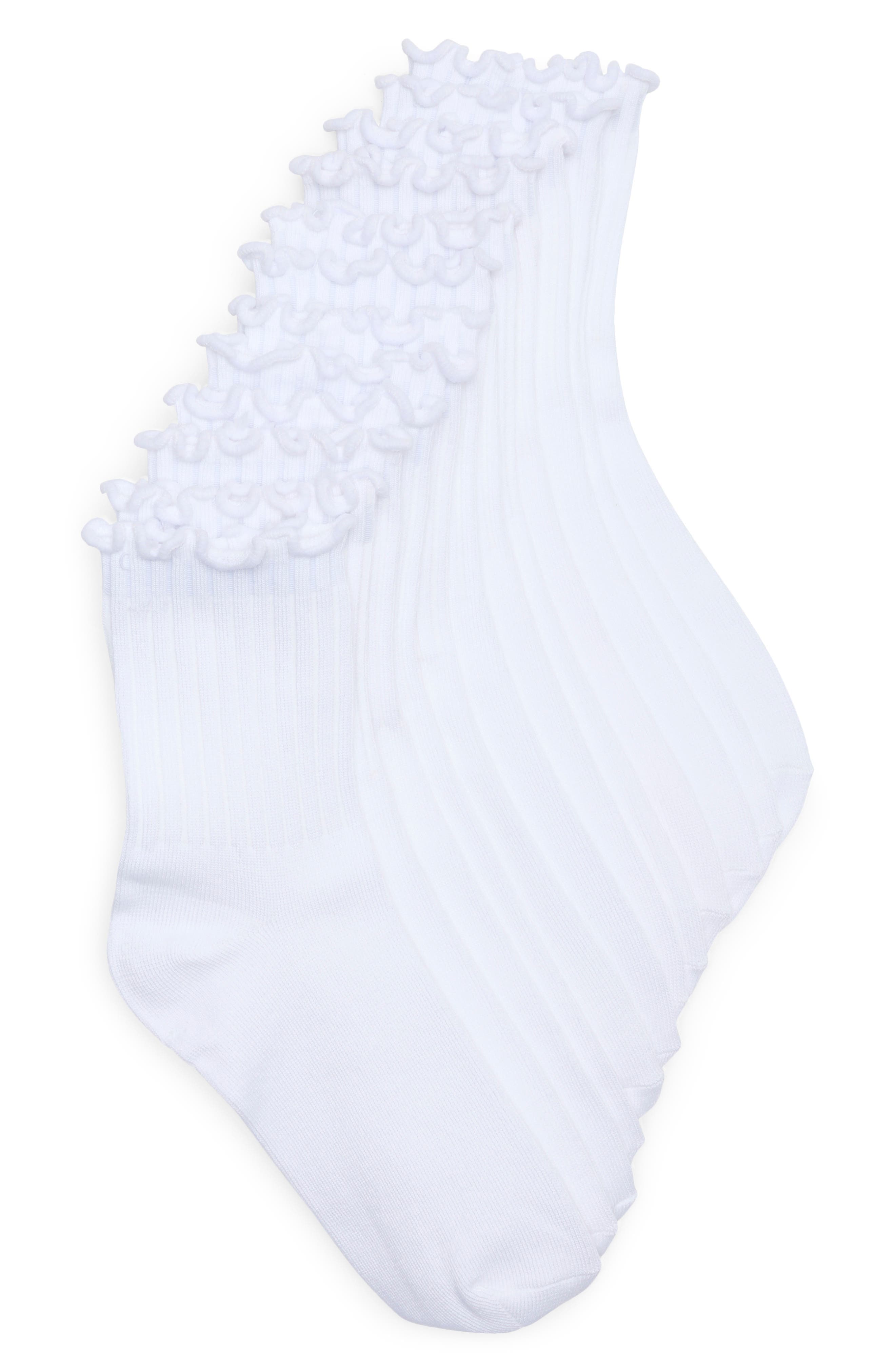 6-Pack Ruffle Edge Crew Socks
