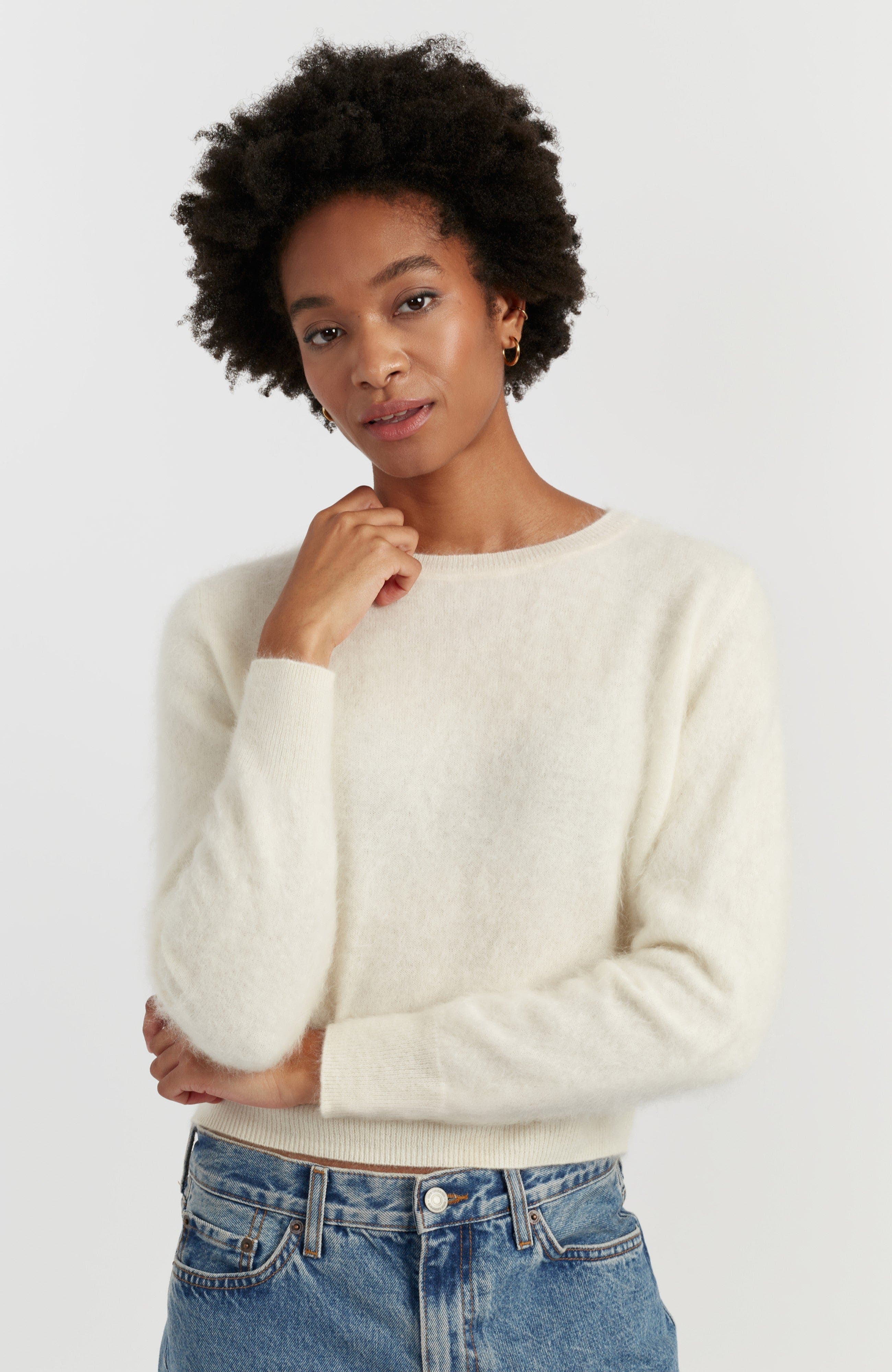 Brushed Cashmere Crewneck Sweater