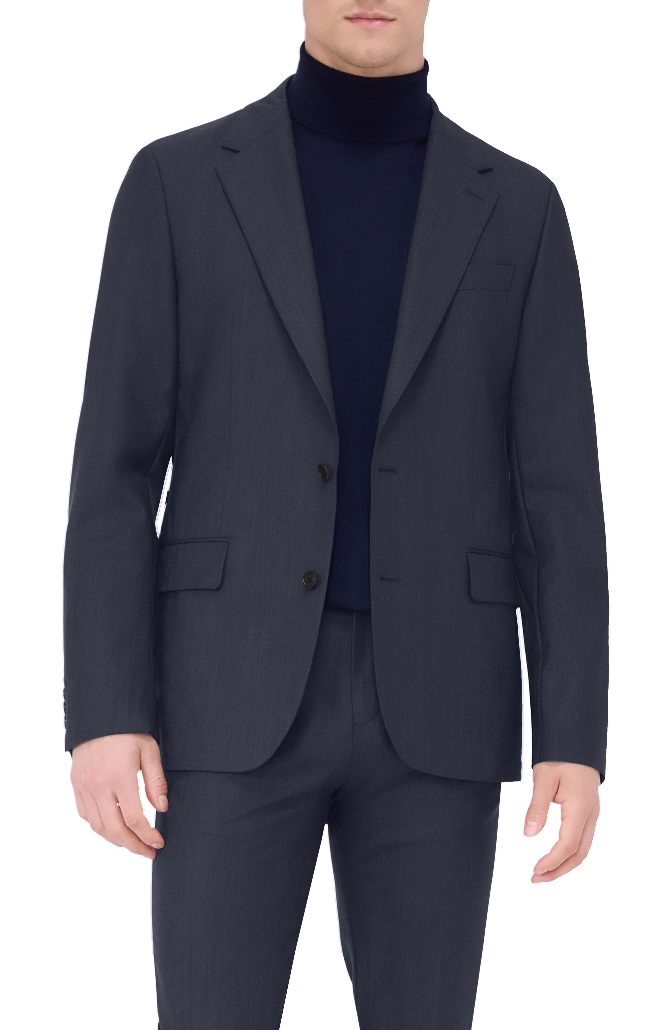 Solid Stretch Wool Travel Blazer