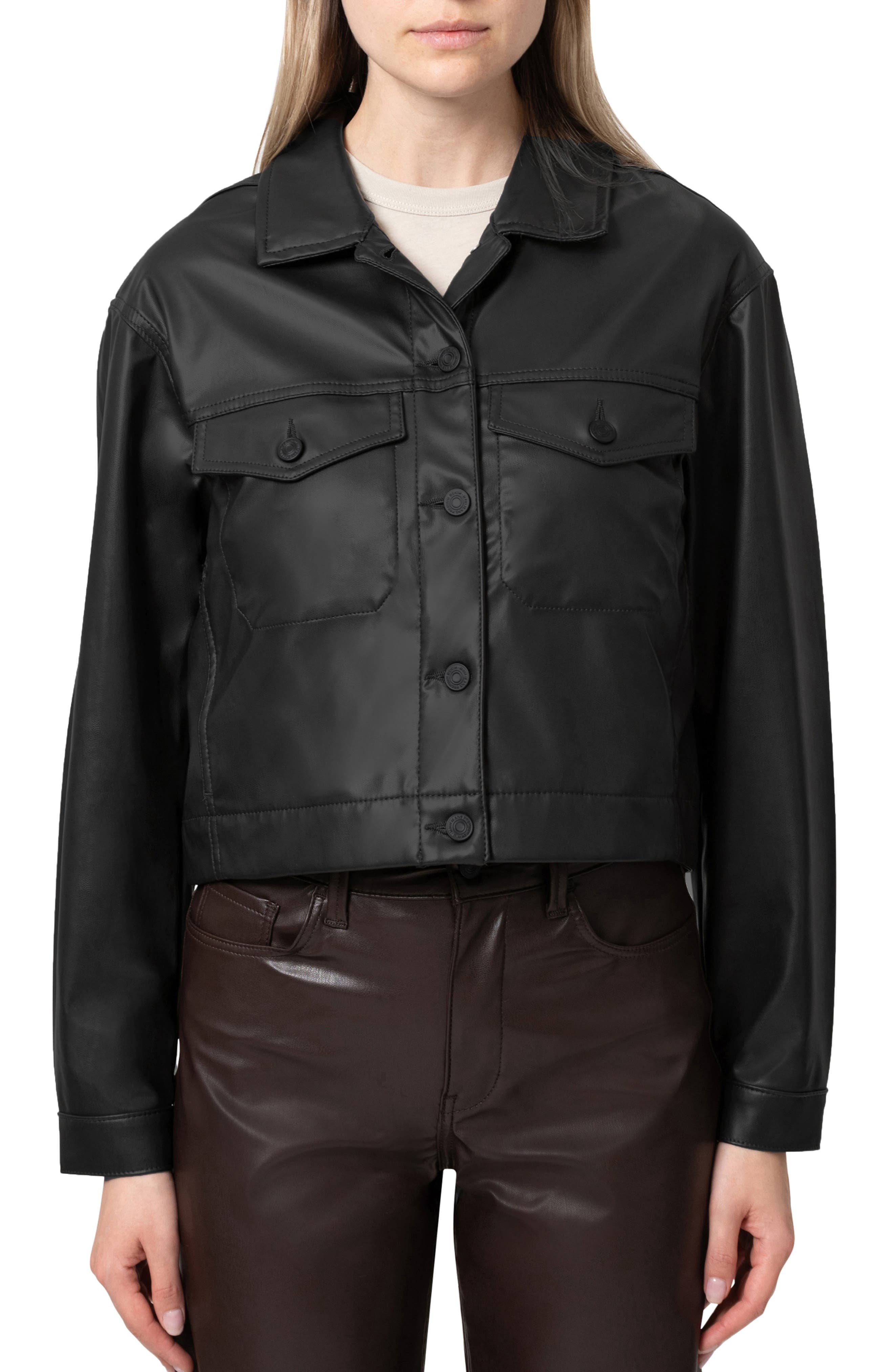 Maren Coated Button-Front Jacket