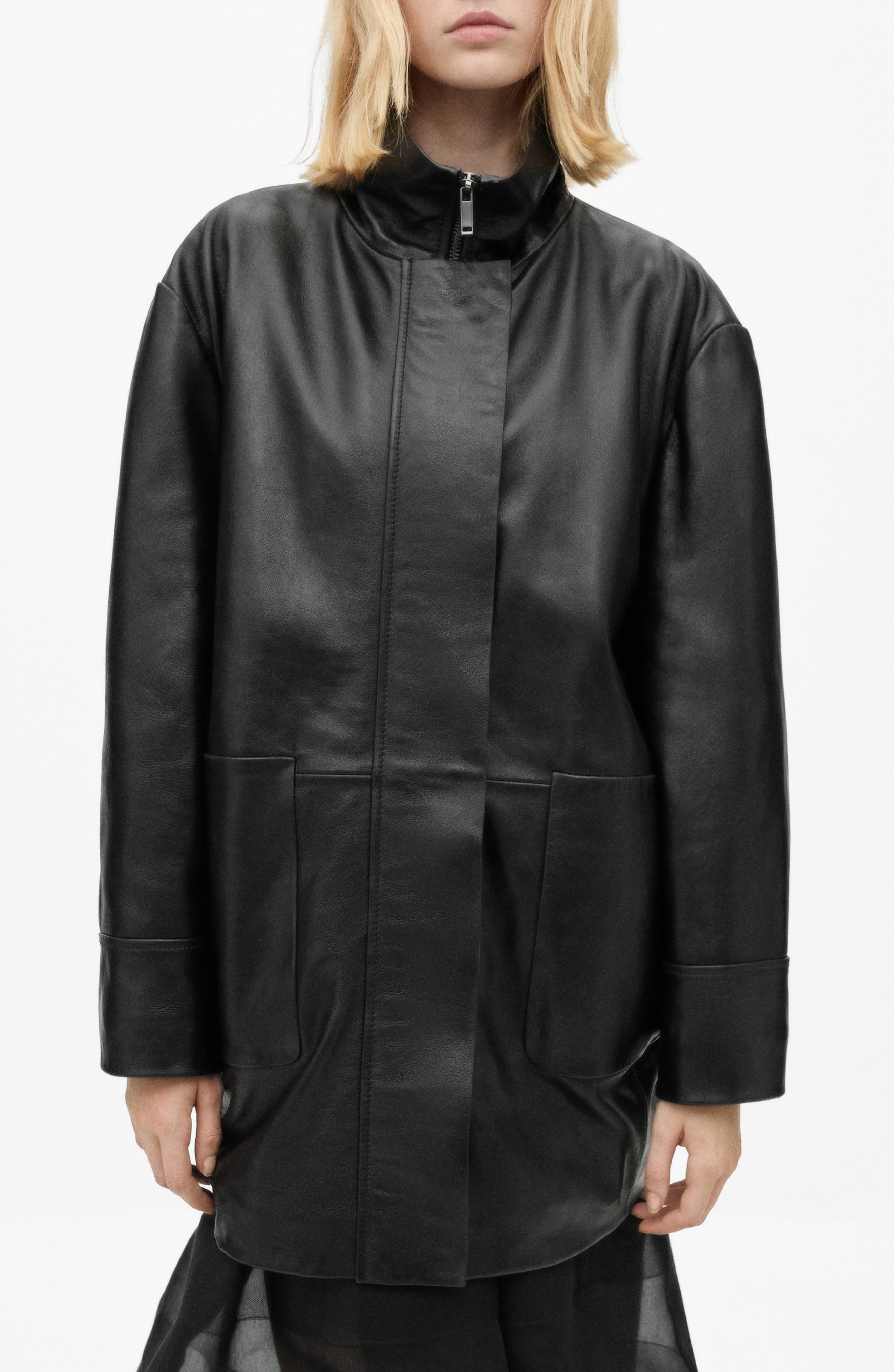 Oversize Faux Leather Jacket