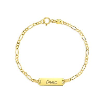 Girls' ID Figaro Bracelet 14k Gold - In Season Jewelry