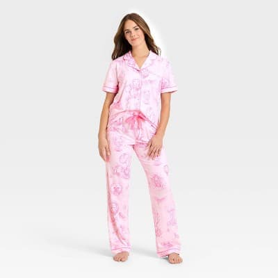 Wicked x Katie Kime Women's Graphic Pajama Set - Pink