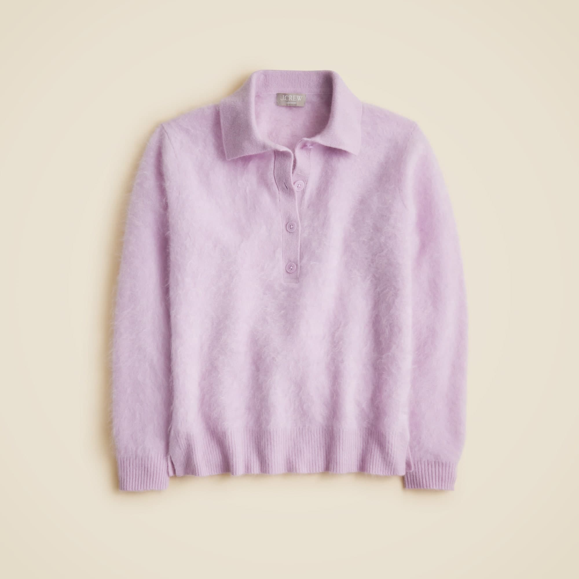 Brushed cashmere rugby sweater