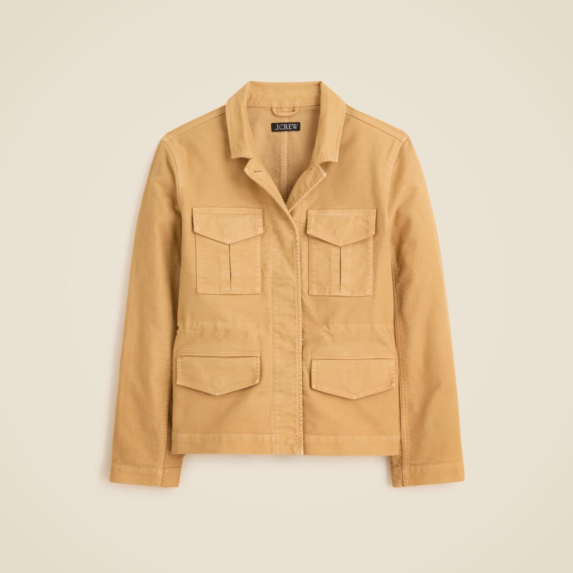 Utility chore jacket in brushed chino