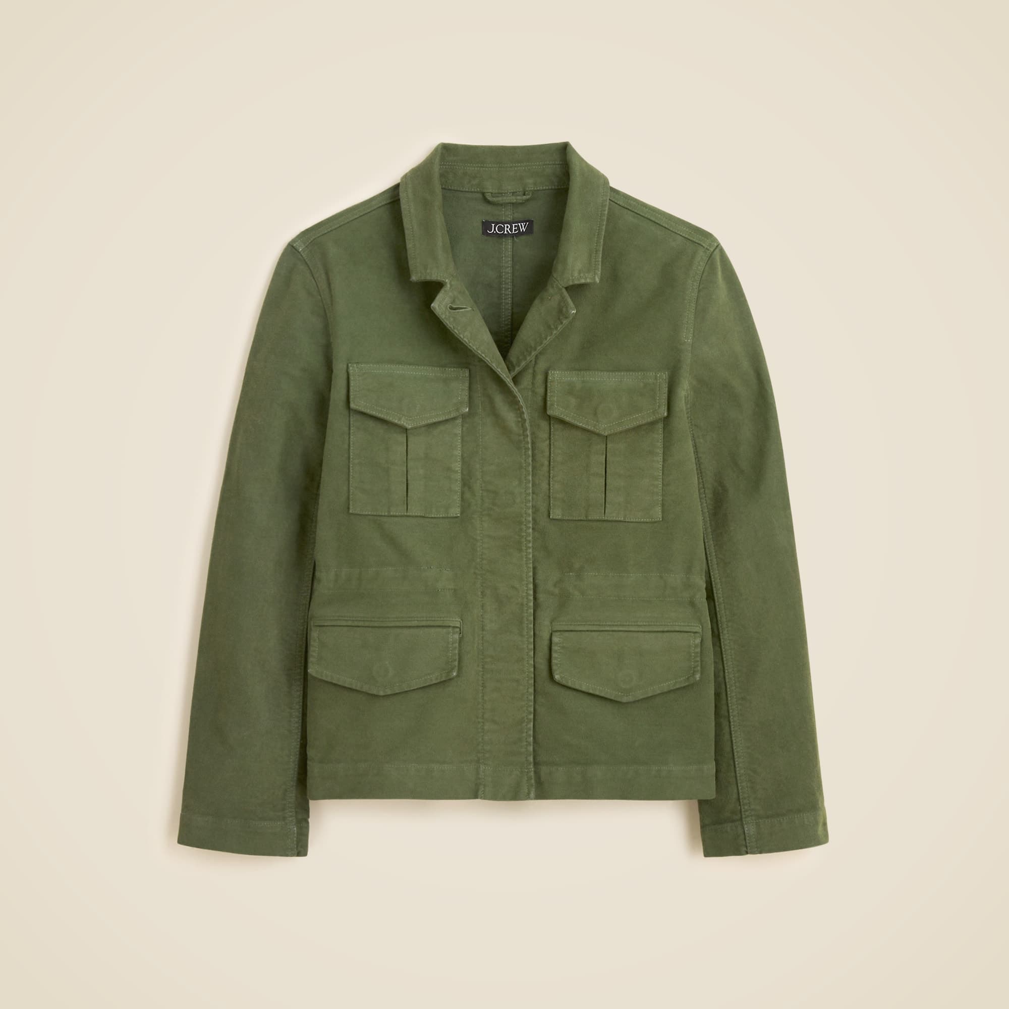 Utility chore jacket in brushed chino