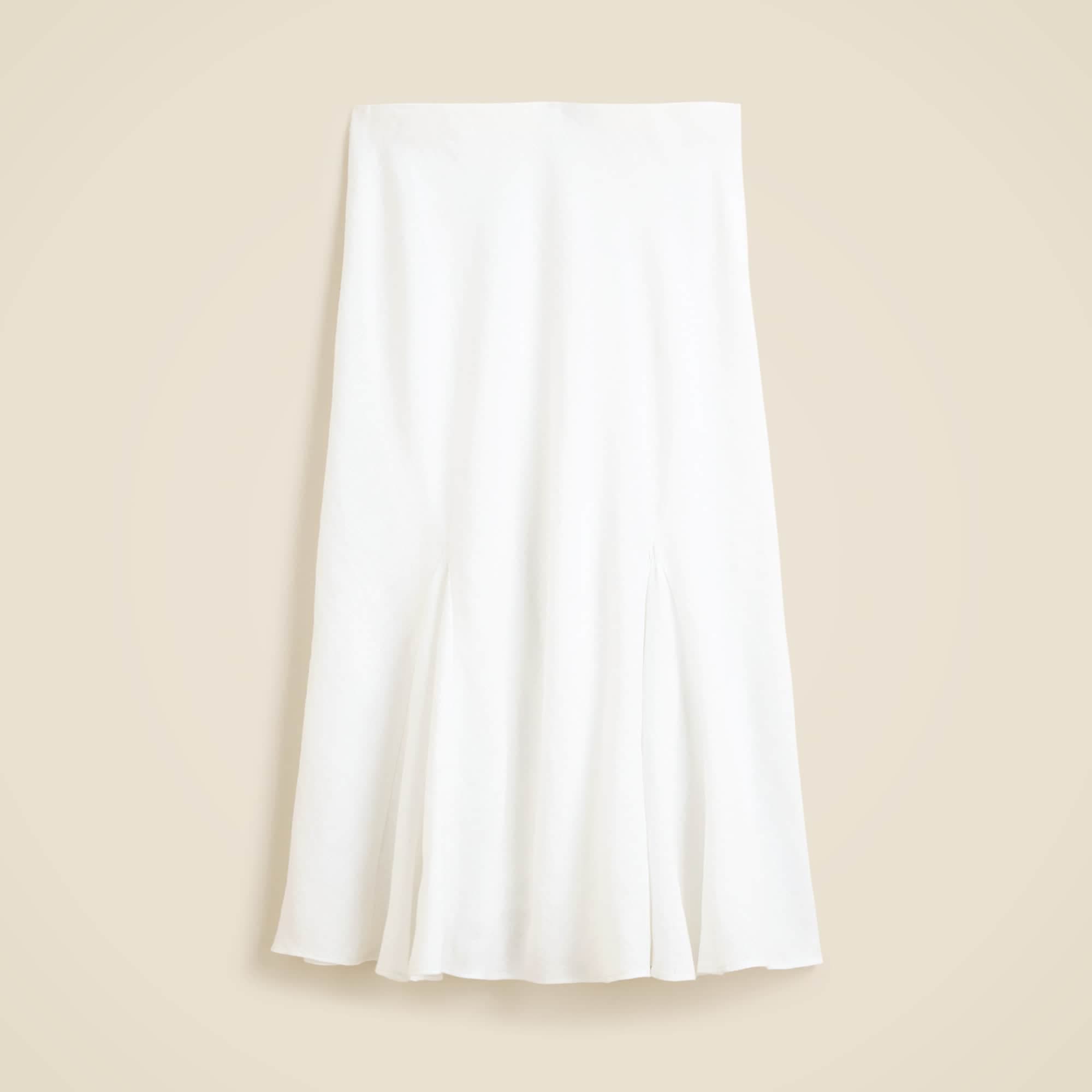 Gwyneth flounce-hem slip skirt in linen