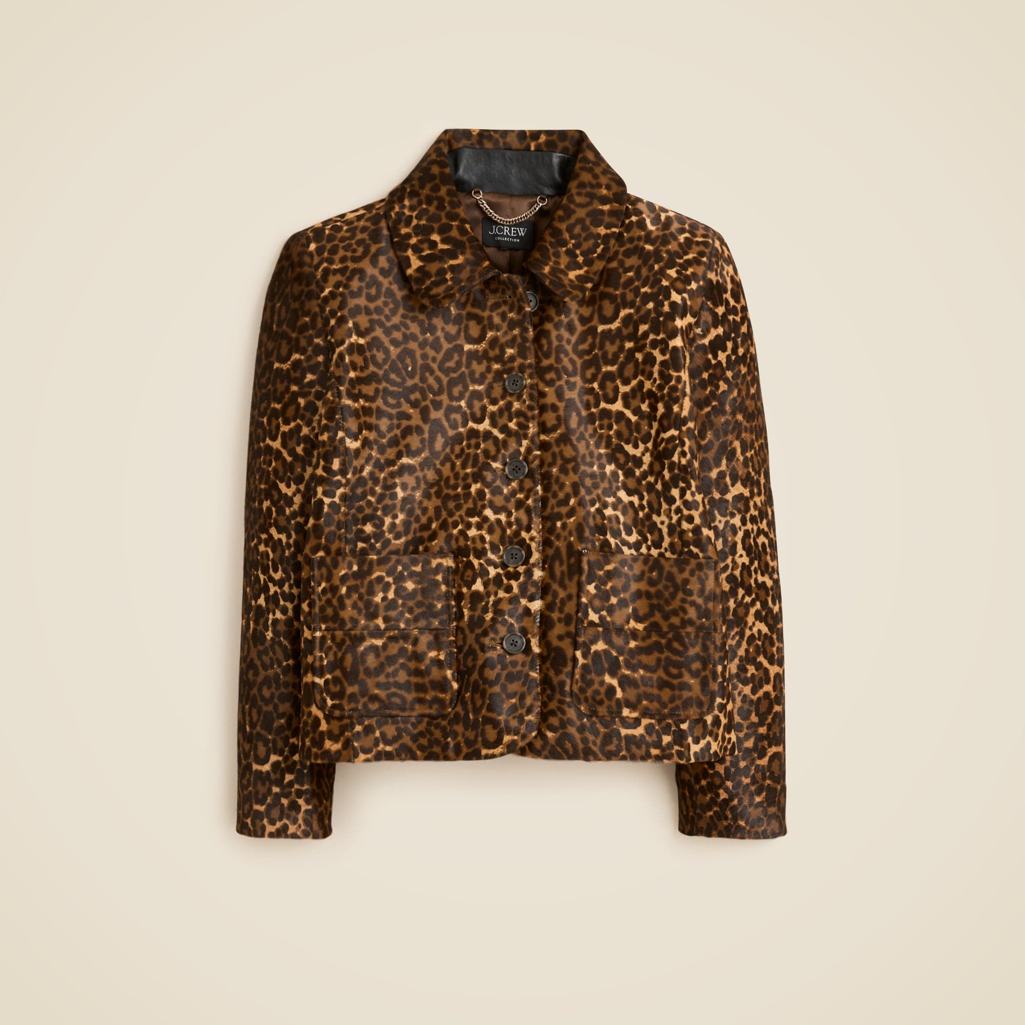 Collection lady jacket in leopard-print calf hair