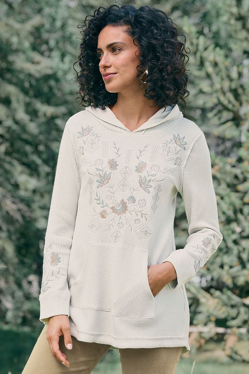 Moonpetal Long Sleeve Waffle Knit Hoodie