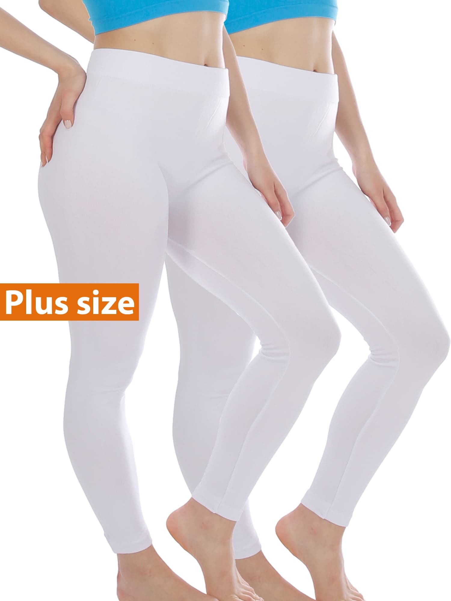 2-Pack Women Fleece Lined Warm Full Length Legging Thermal leggings Pants One Size Plus 1X/2X/3X