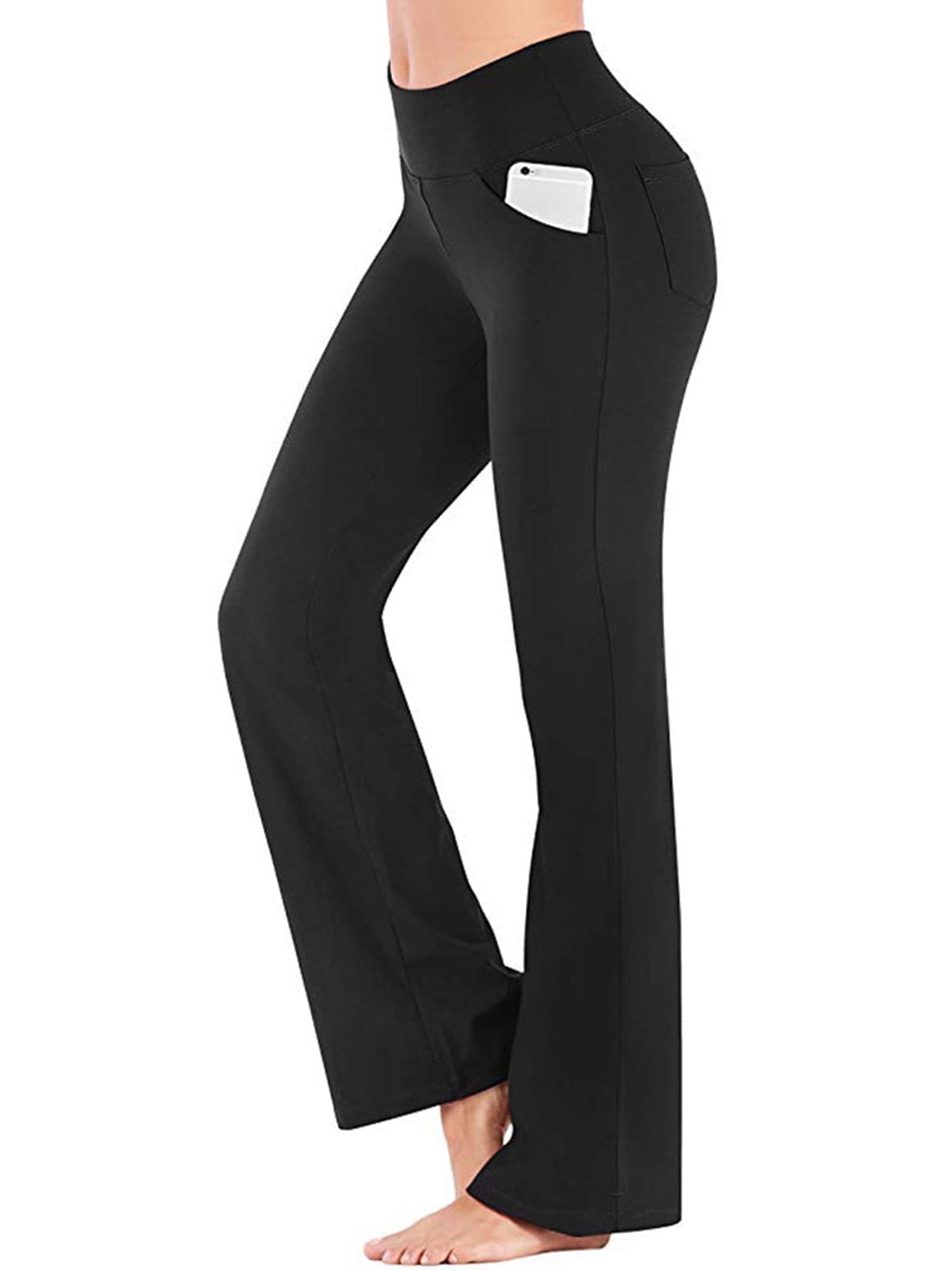 Avamo Women's Bootcut Yoga Pants with Pockets Moisture-Wicking High Waist Bootleg Gym Fitness Trousers Plus Size Pant Stretch Yoga Workout Pants for Women