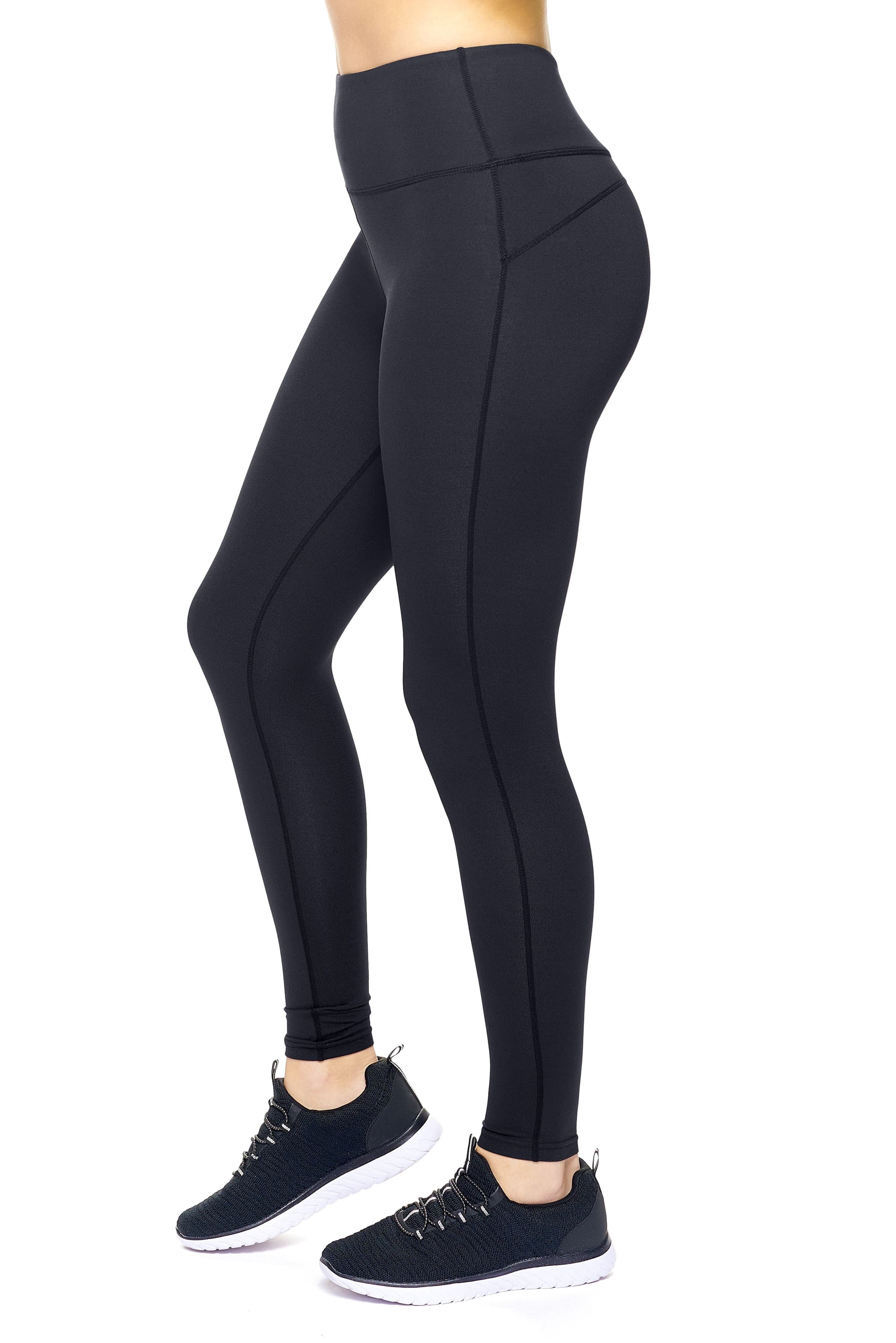 Women's High-Waist Full Length Leggings, Black, XL