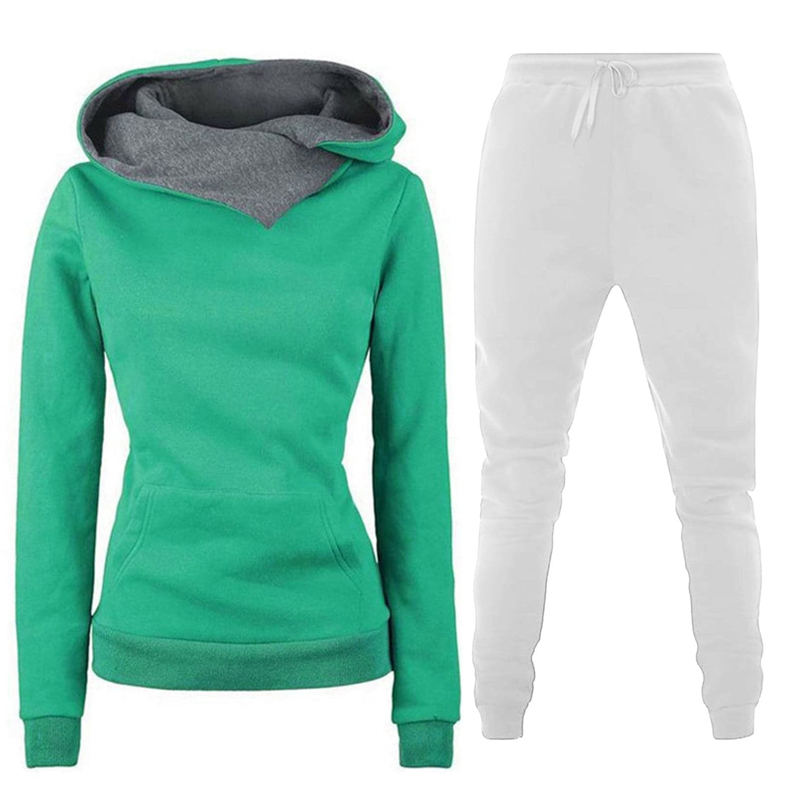 Hueook Women's Outfits Activewear Jogger Casual Tracksuit for women Hoodies Sweatshirt + Pants Sets Sports Wear Leisure Lounge Wear With Pocket