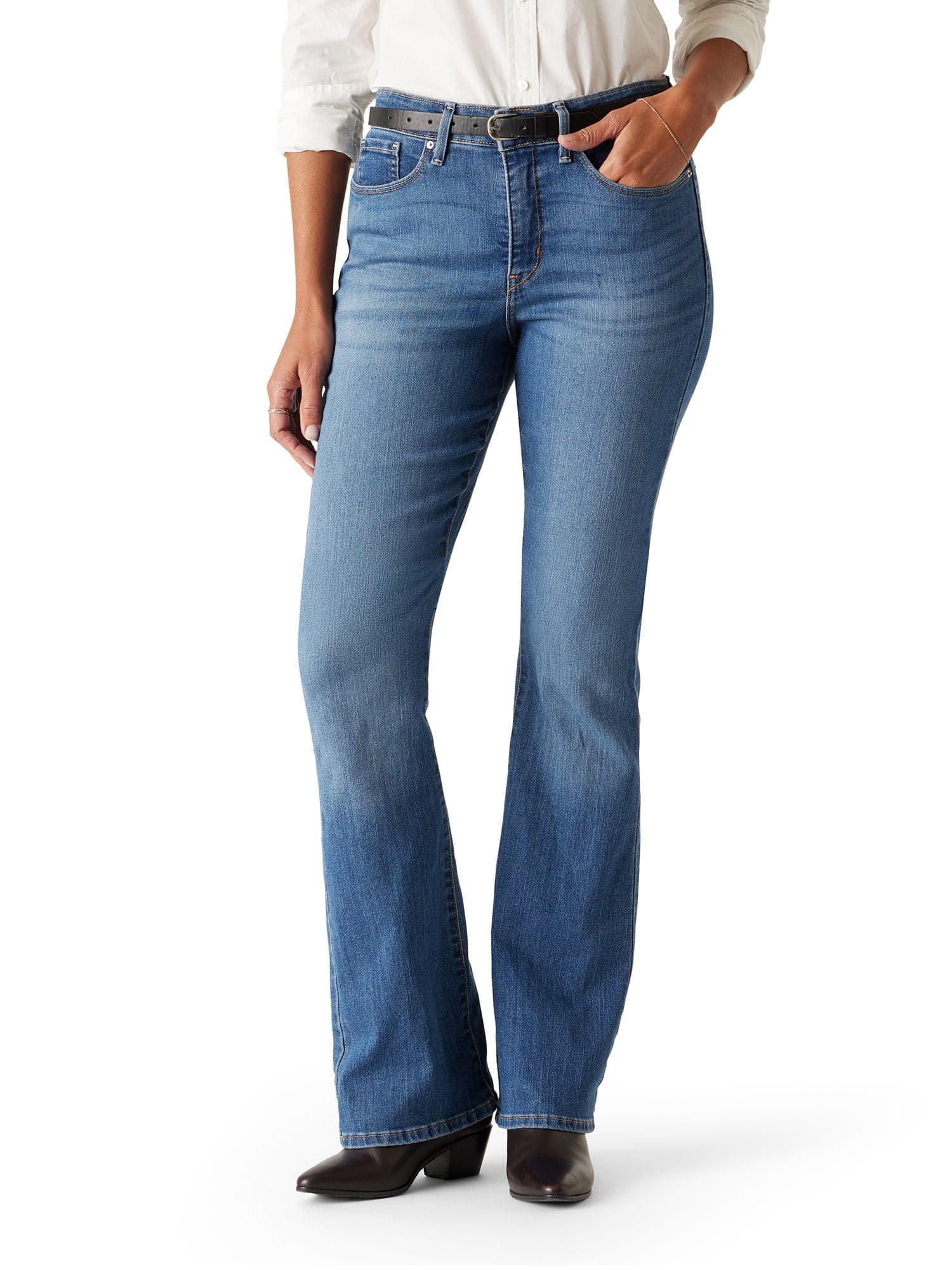 Women's and Women's Plus Mid Rise Slimming Bootcut Jeans, 29.5", 31.5" and 33.5" Inseams, Sizes 2-28