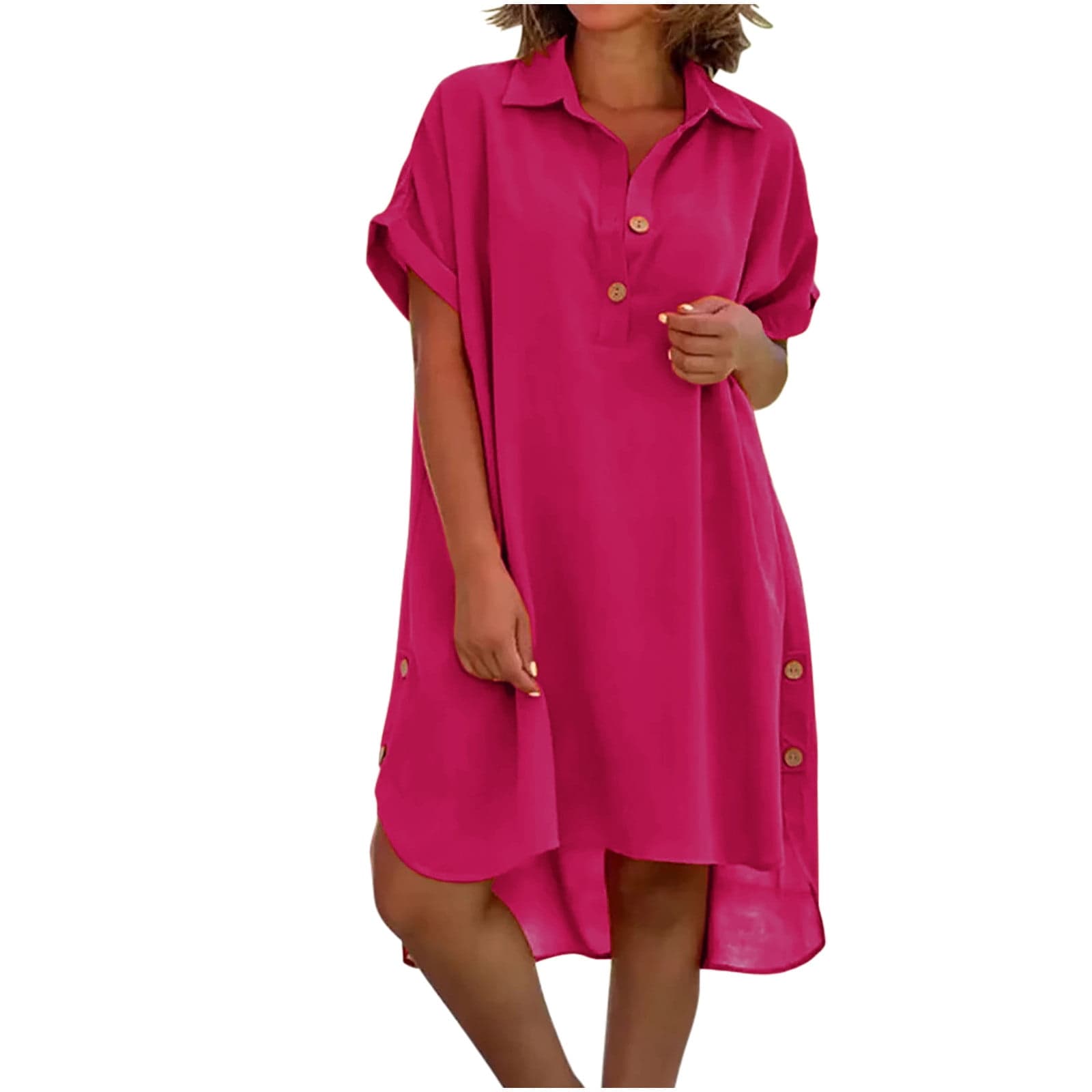 Midi Dresses for Women, Womens Summer Dresses, Casual with Pockets Summer Printed Dress V-Neck Mini Dresses