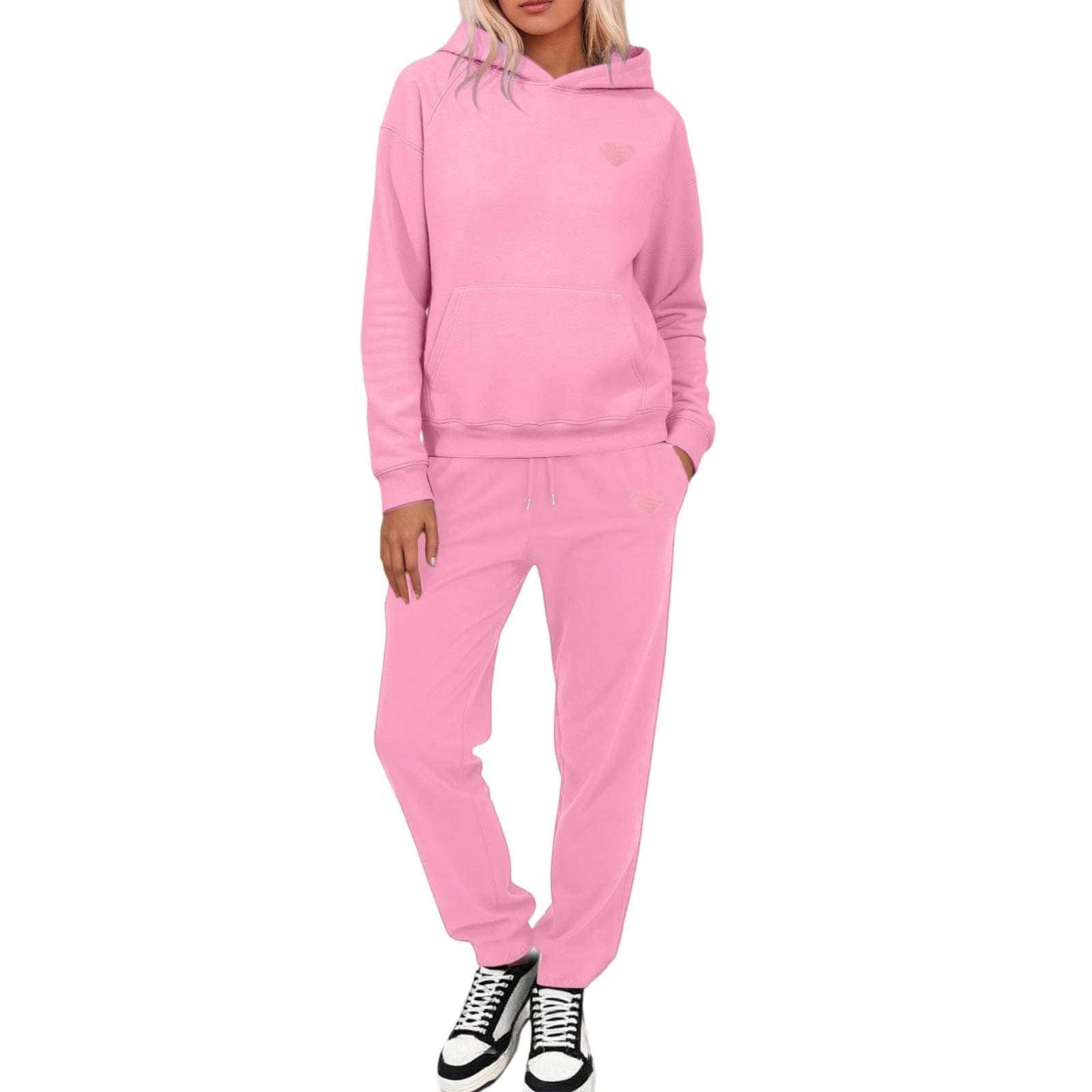 Women'S Athletic Clothing Sets - Long Sleeve Hoodie With Jogger Pants Set Matching Lounge Sets for Women Loungewear Sets