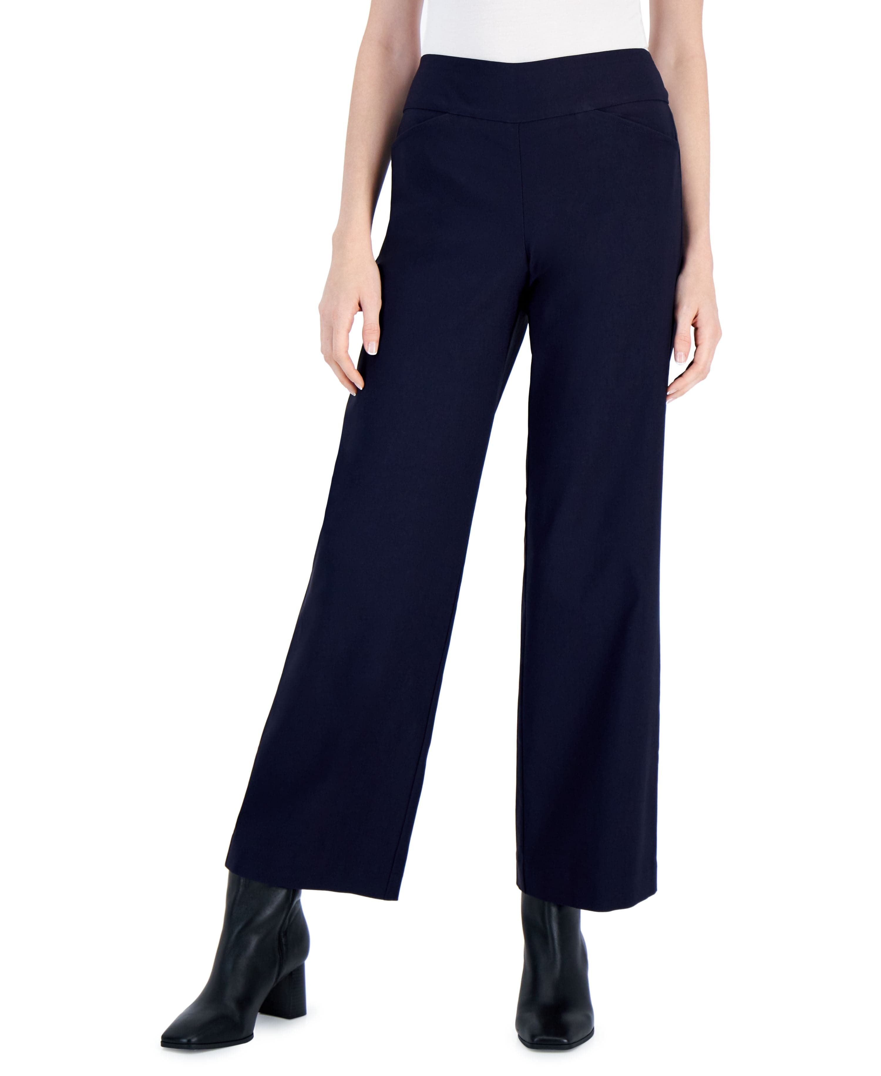 Women's Wide-Leg Pull-On Pants Deepest Navy 12