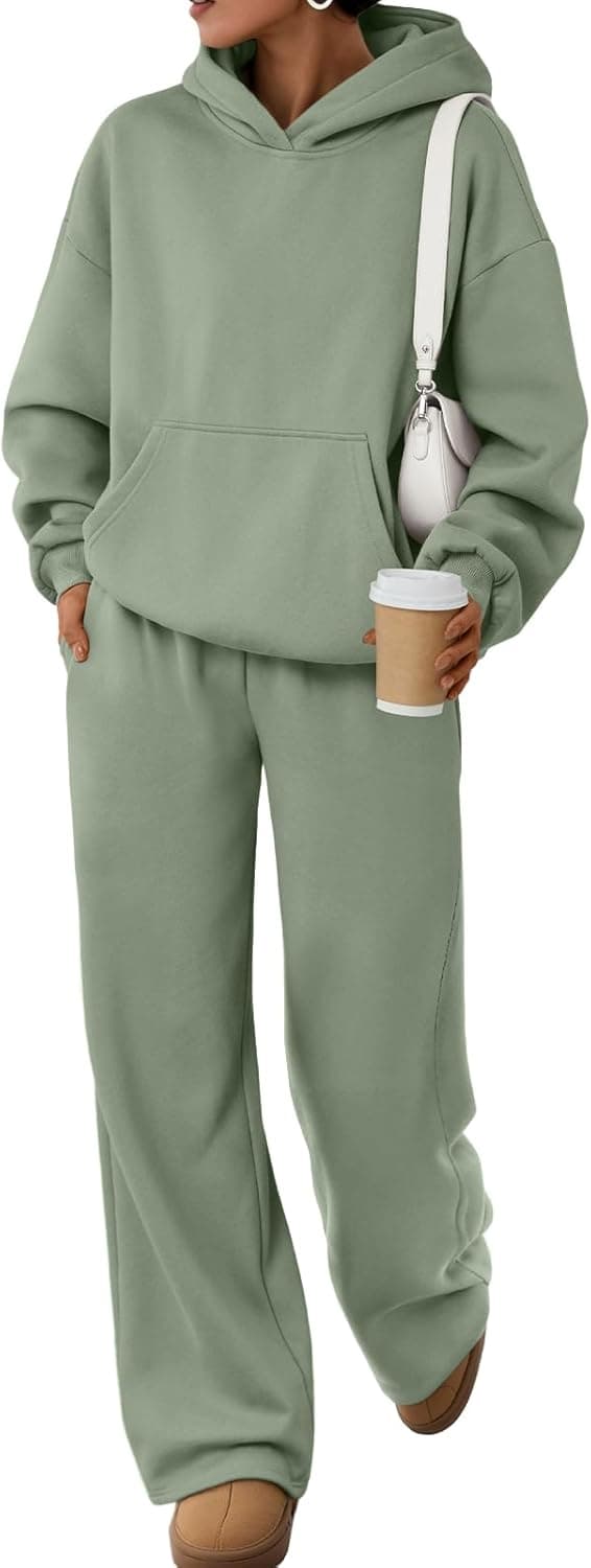 2 Piece Lounge Sweat Sets Plus Size Fall Fashion Matching Sweatsuits Wide Leg Pants Travel Outfit Winter Clothes