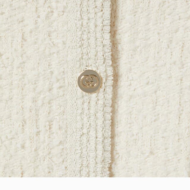 Wool lame boucle cardigan