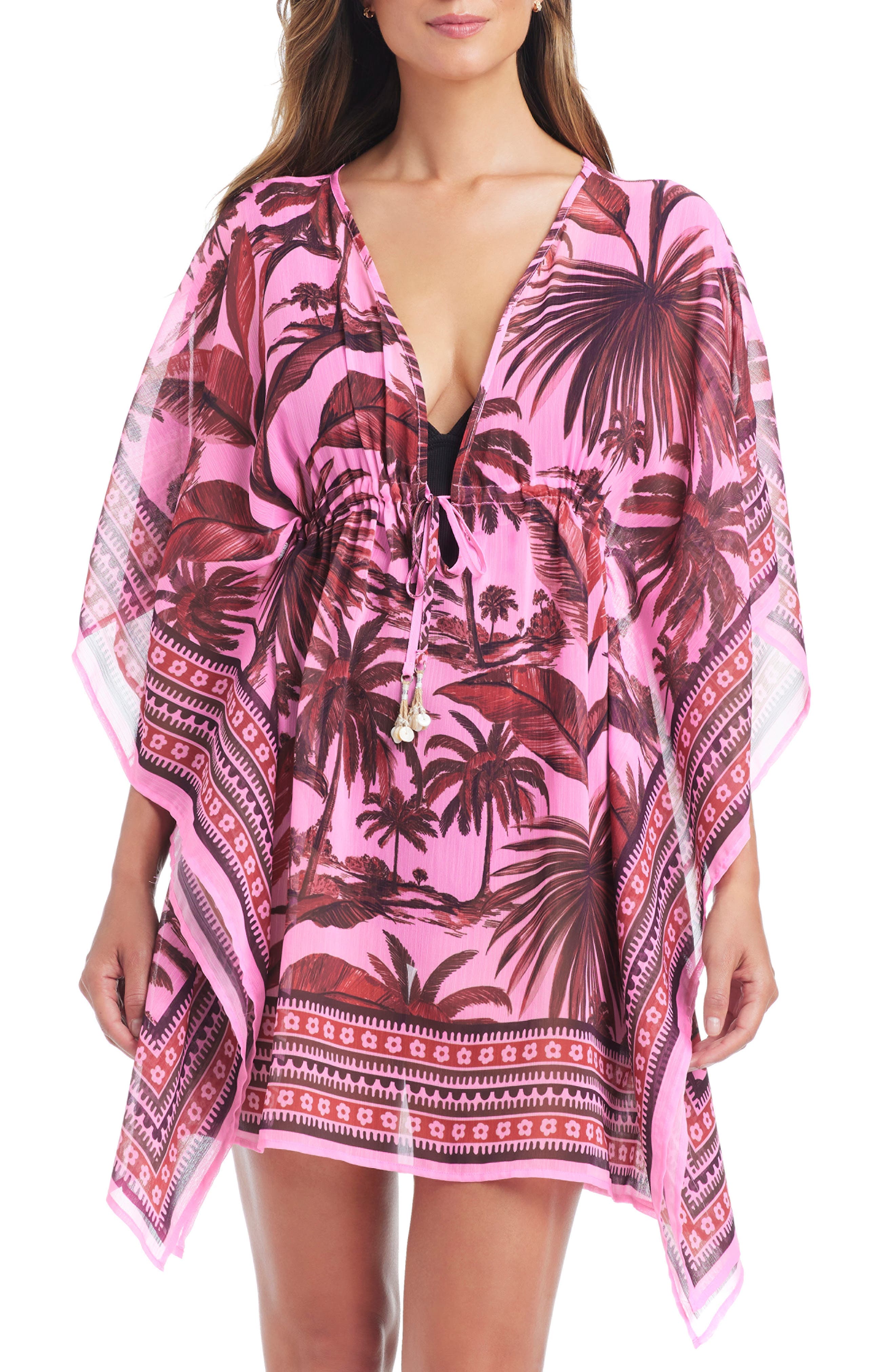 Plunge Semisheer Cover-Up Caftan