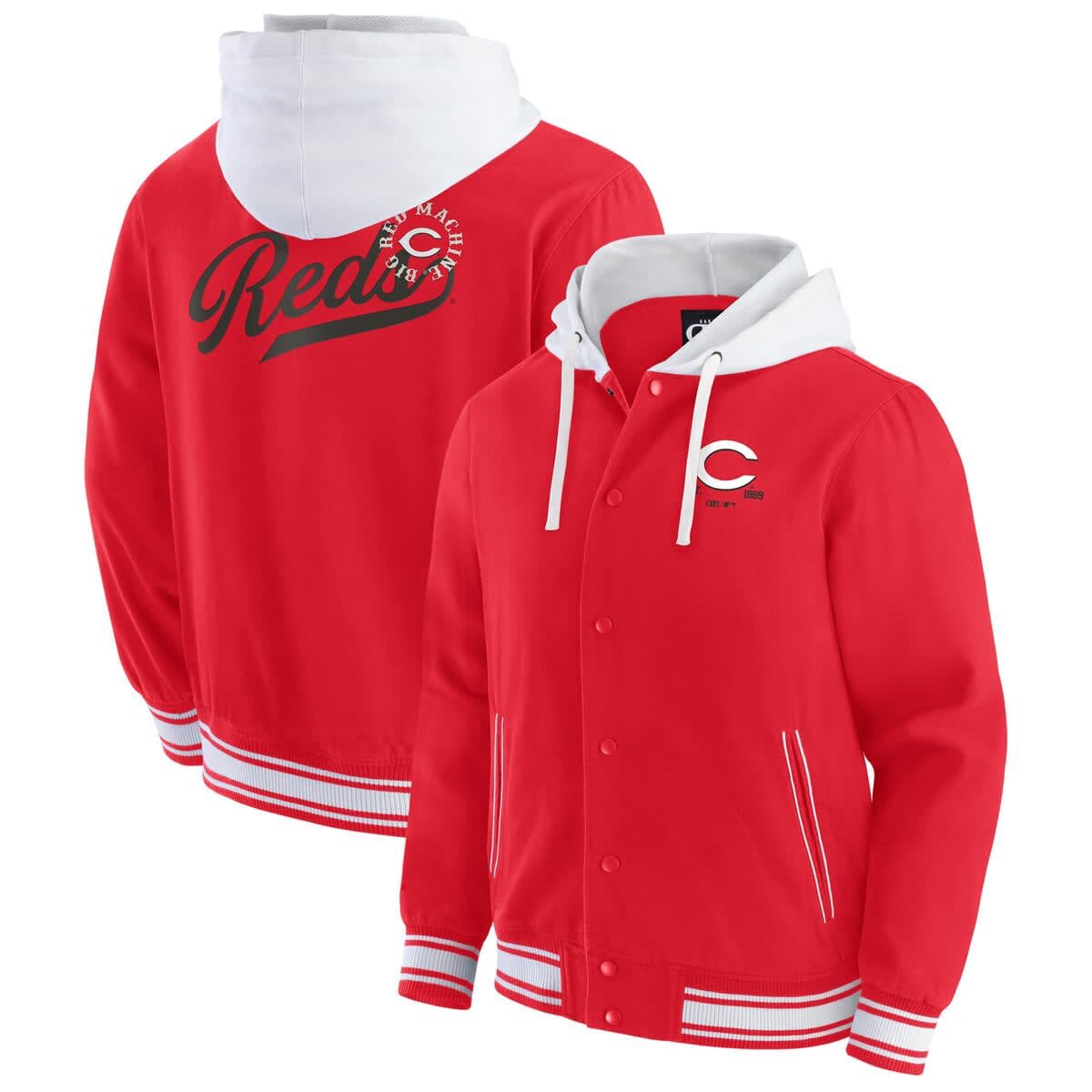 Men'sDarius Rucker Collection by Fanatics Red Cincinnati Reds Full-Snap Hooded Jacket