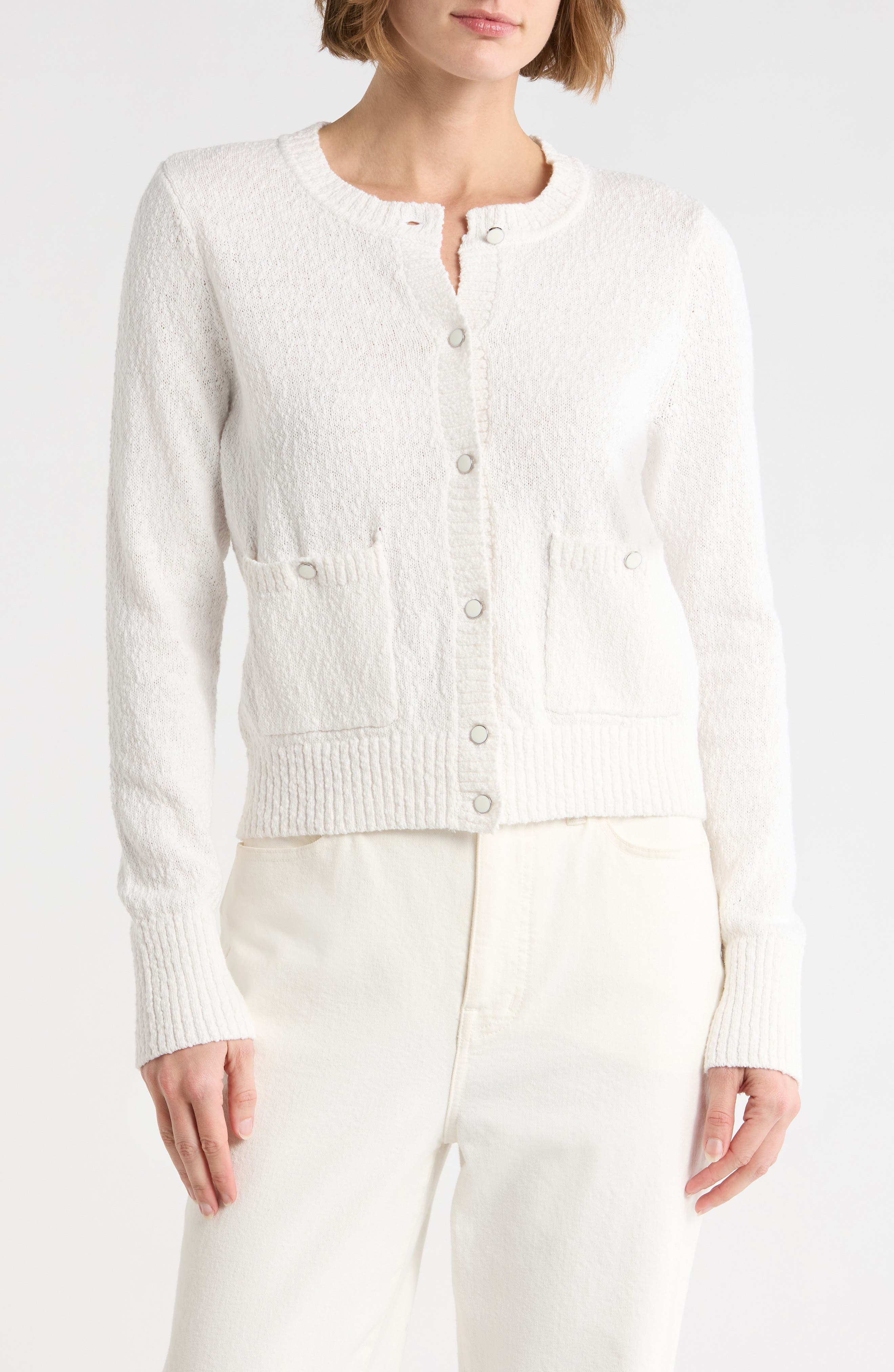 Button Front Cotton Cardigan