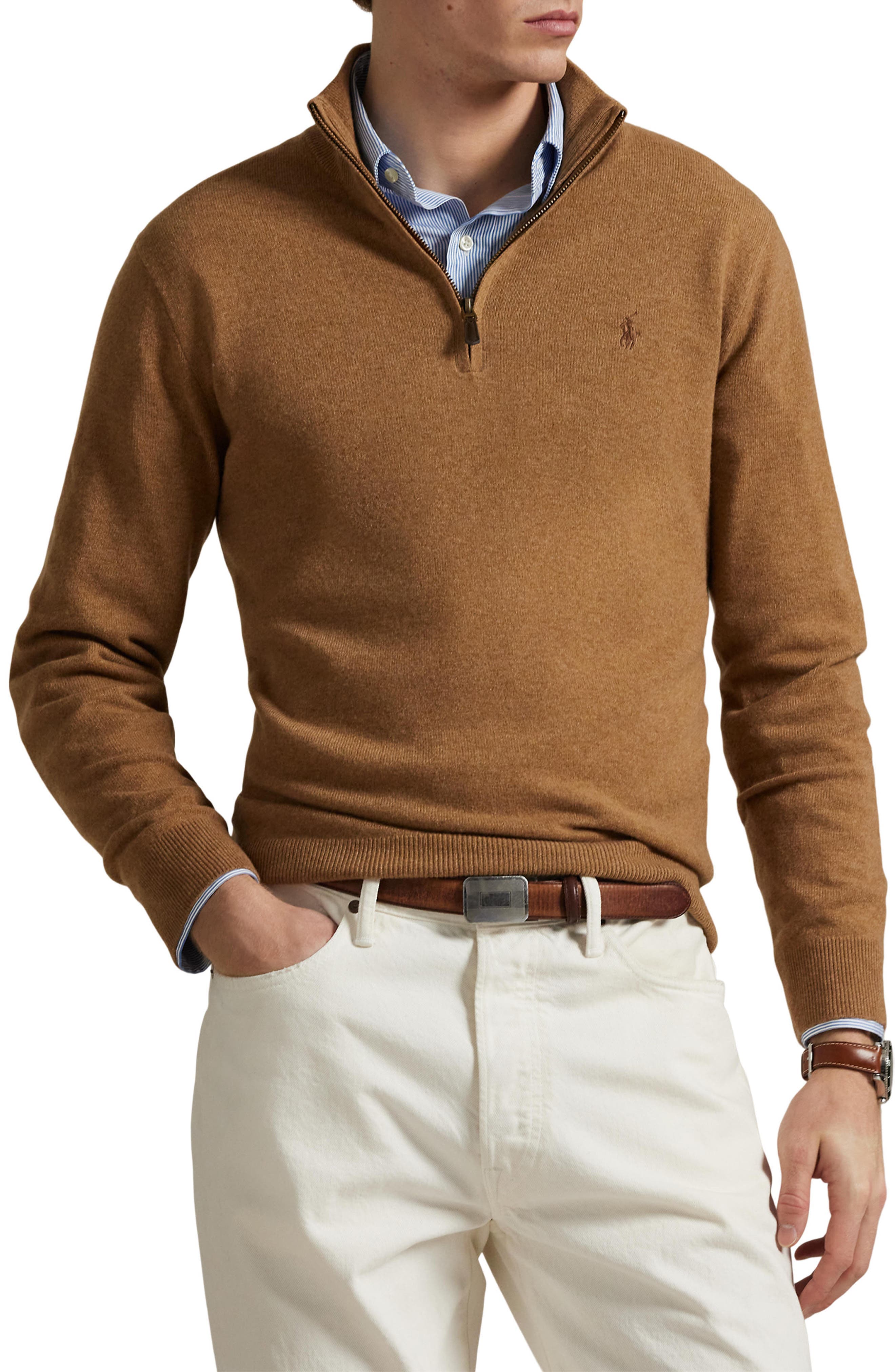 Regular Fit Wool Quarter Zip Sweater