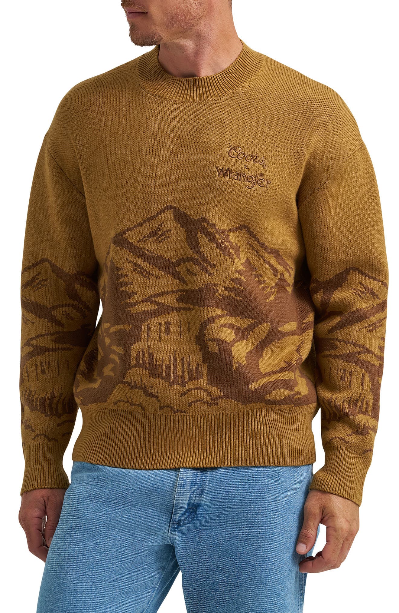 x Coors Intarsia Cotton Blend Crewneck Sweater