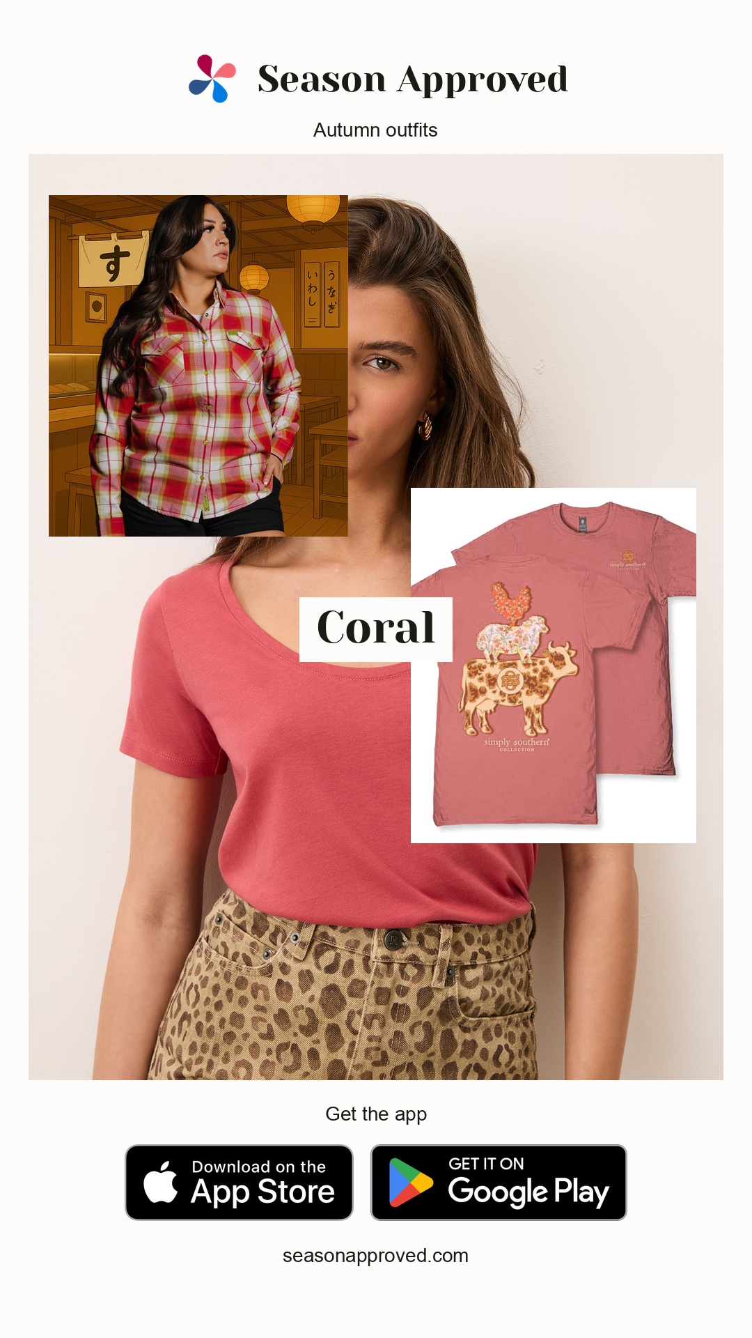 Autumn Coral Outfit: T-shirt TOM