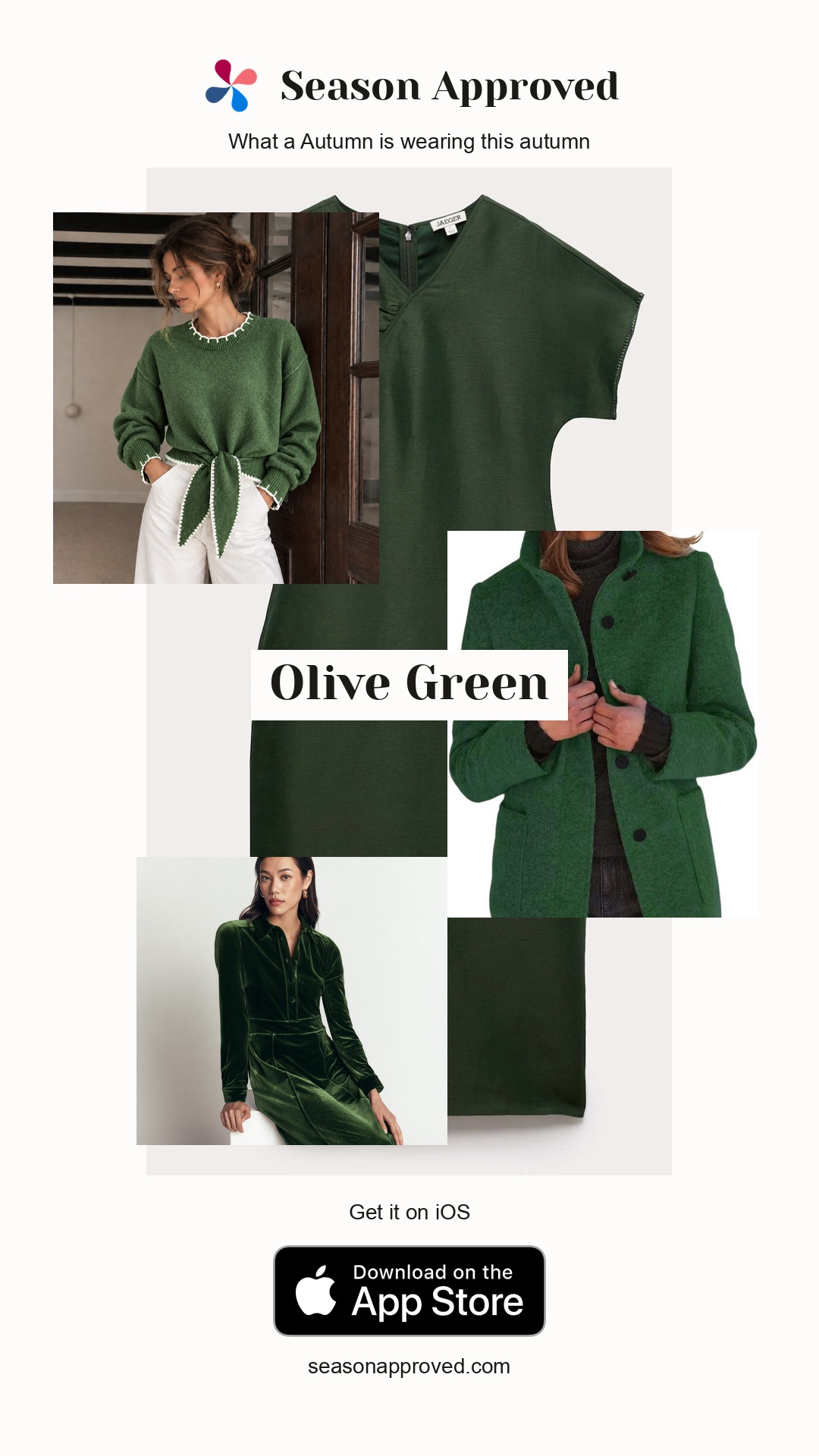 Autumn Olive Green Outfit: Linen Rich V-Neck Midi Wrap Dress