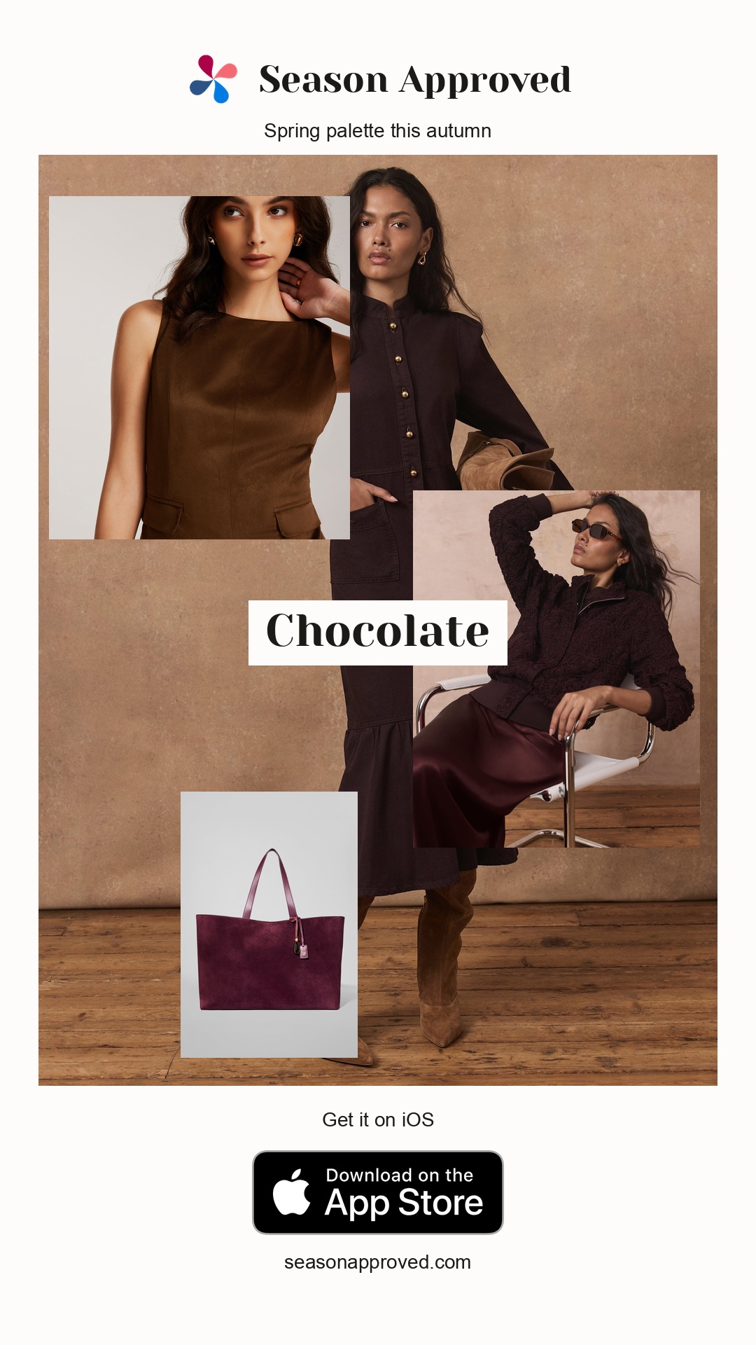 Spring Chocolate Outfit: Burgundy Denim Midi Shirt Dress