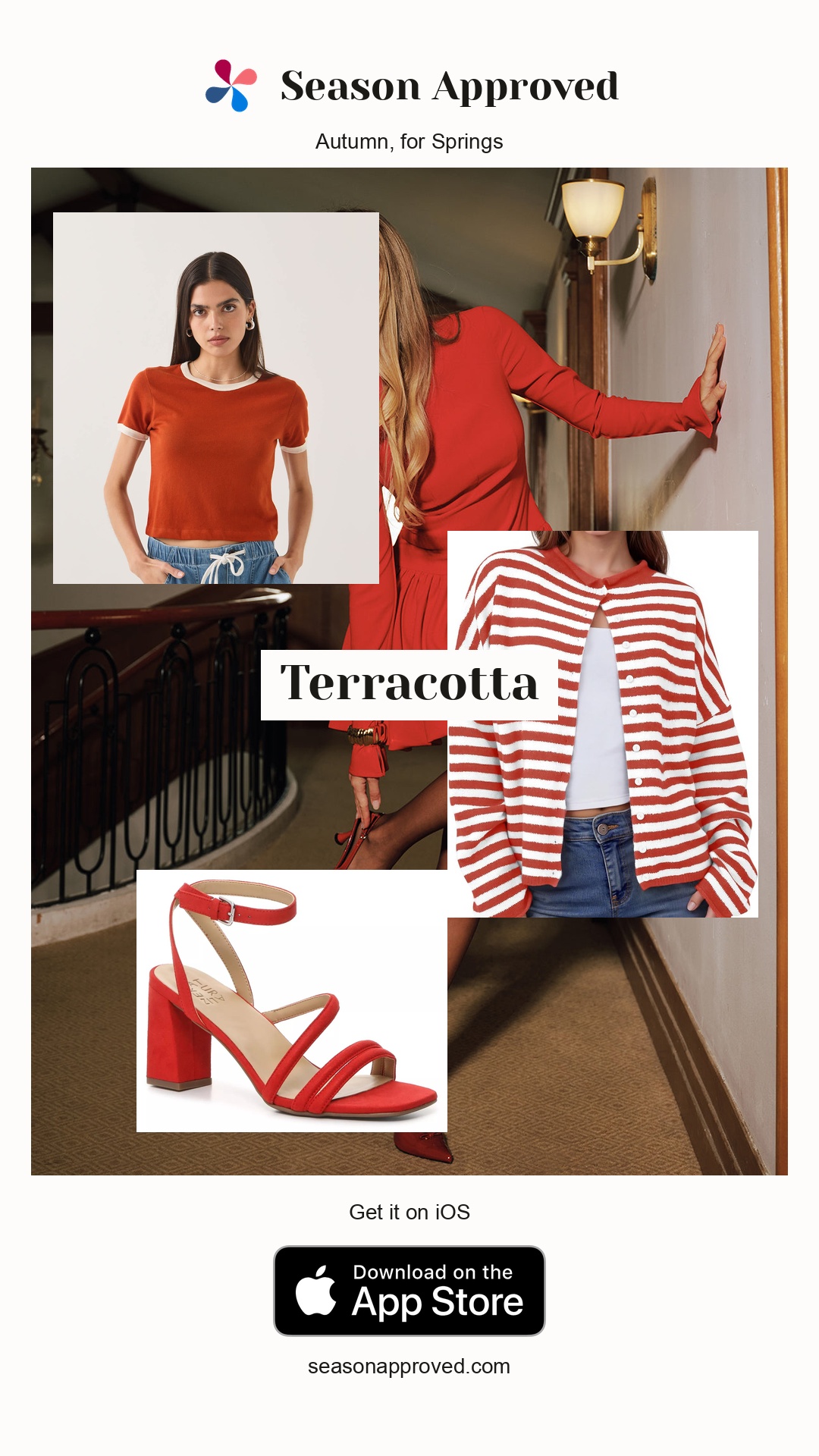 Spring Terracotta Outfit: Mock Neck Long-Sleeve Flared Mini Dress