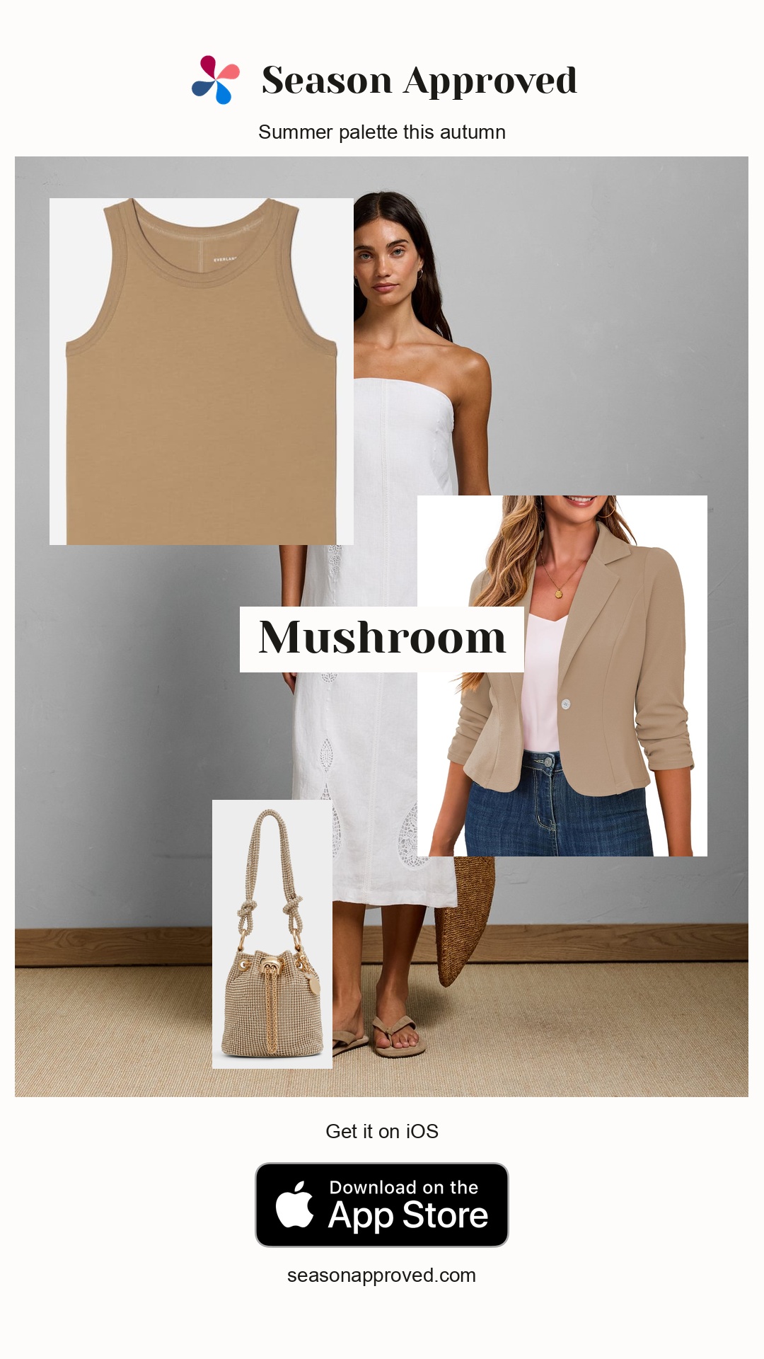 Summer Mushroom Outfit: AE77 Embroidered Strapless Linen Tube Dress